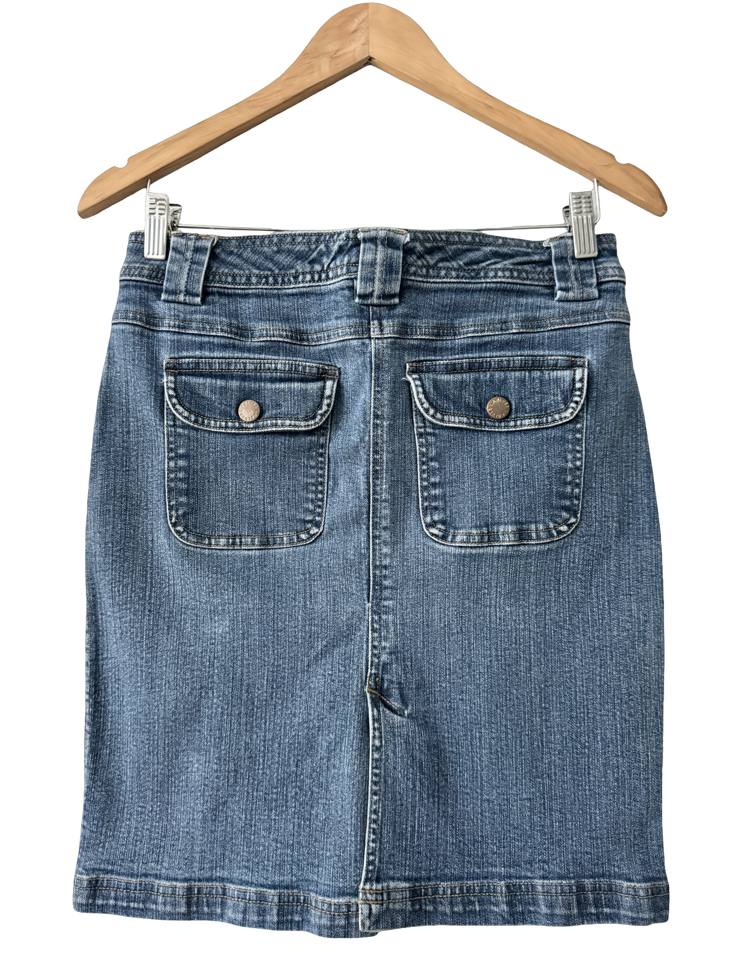Vintage LA Blues Y2K Zip Pocket Denim Mini Skirt (S/M)