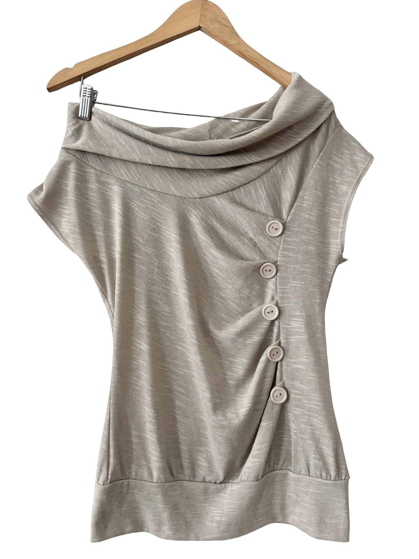 Vintage 90s Oyster Draped Button Top (L)