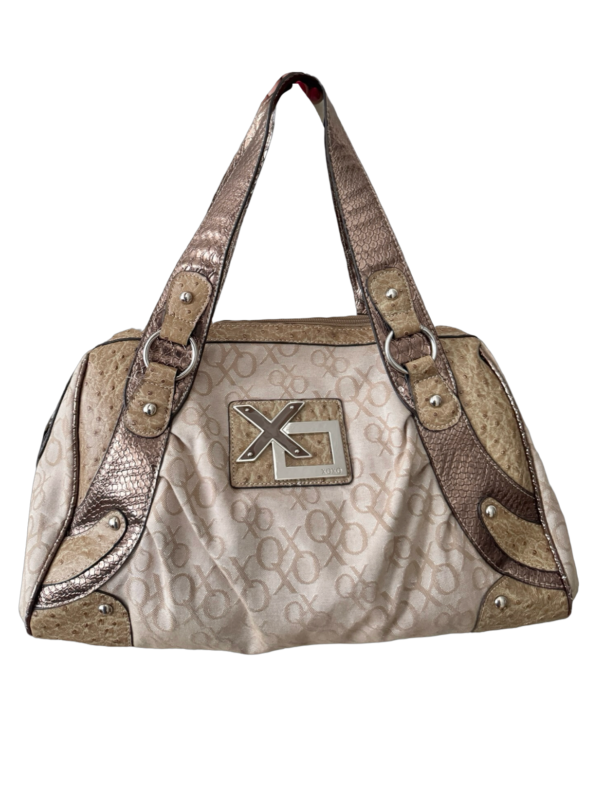 Vintage Y2K XOXO Champagne Monogram Satchel