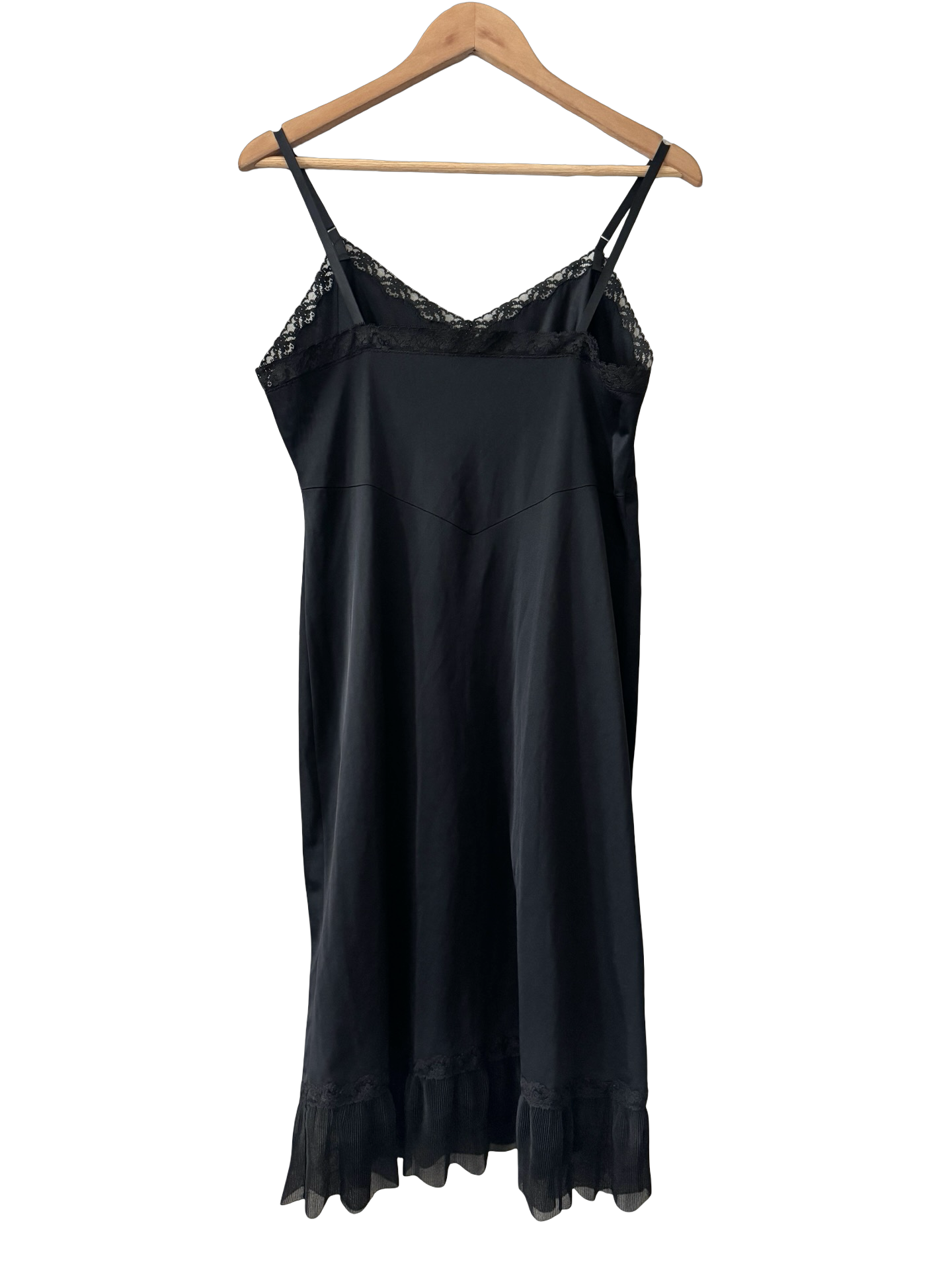 Vintage 80s Midnight Lace Slip Dress (M)