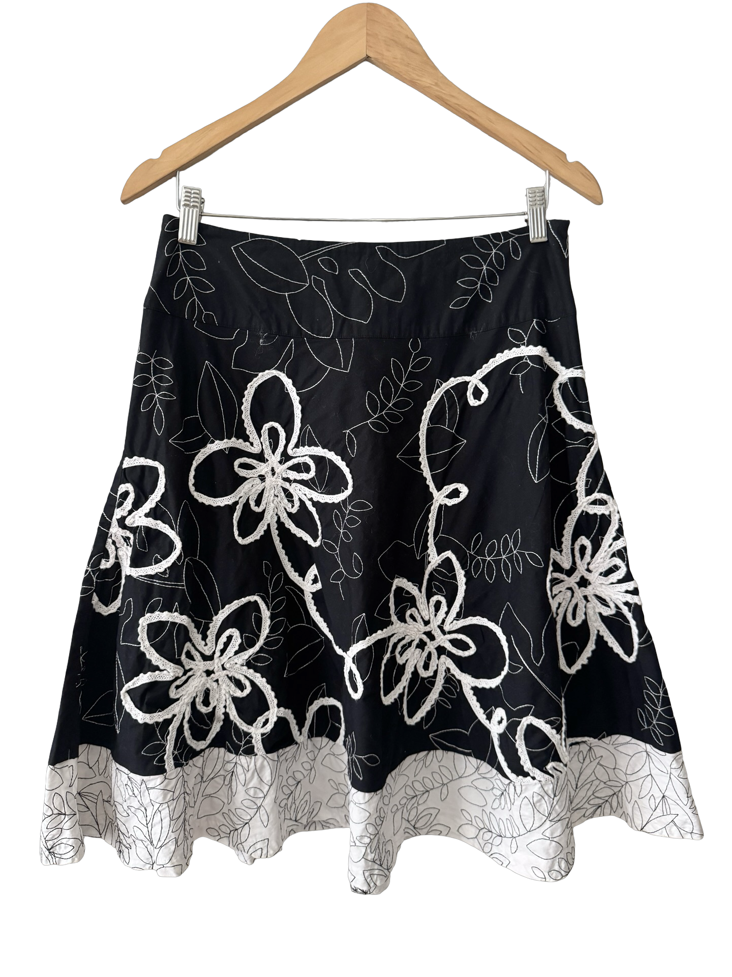 Vintage Y2K Textured Floral Midi Skirt (M)