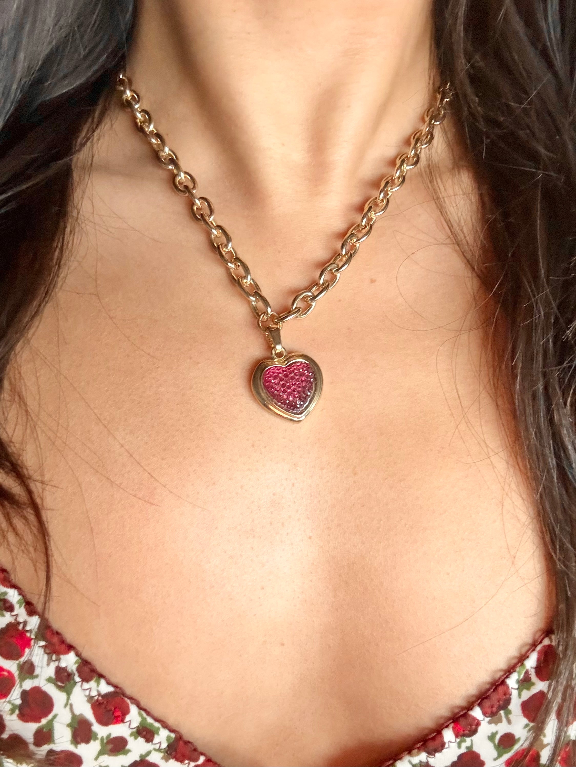 Bubble Heart Chain Necklace