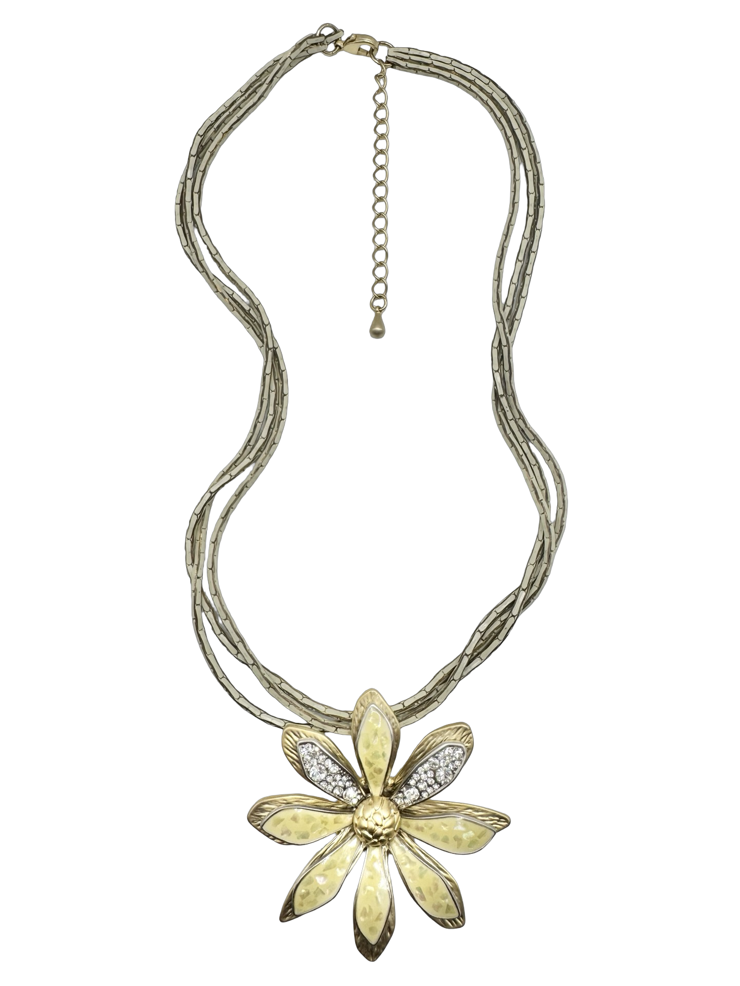 Vintage Y2K Golden Daisy Statement Necklace