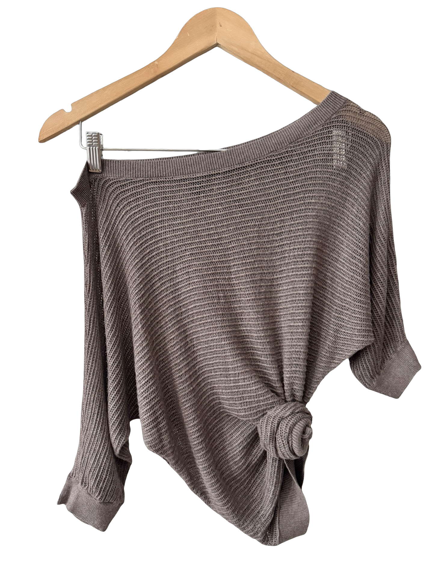 Vintage Mocha Lightweight Mesh Knit Top (M/L)