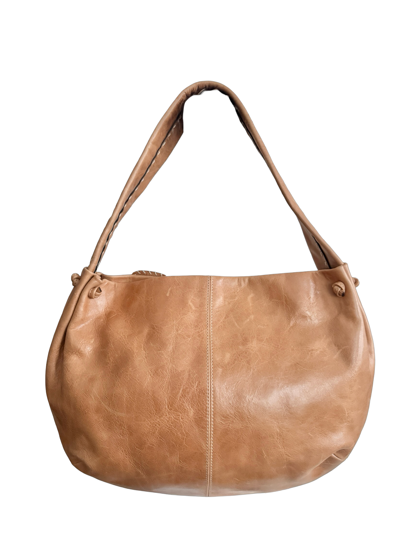 Vintage Y2K Caramel Flower Child Leather Purse