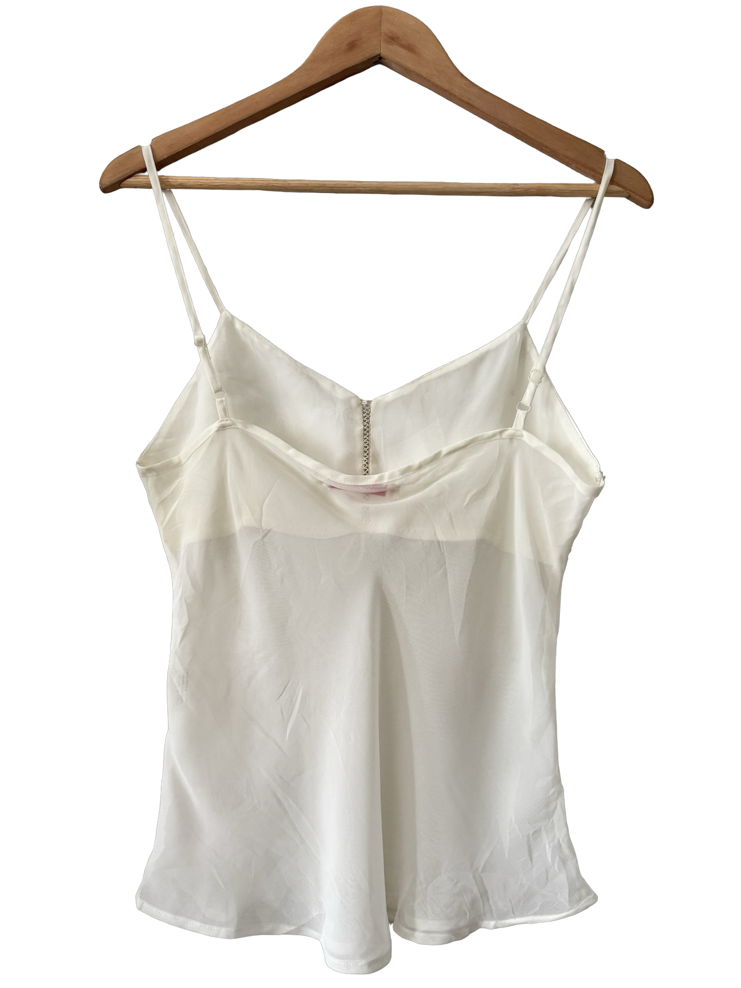 Vintage Y2K Mesh Ivory Rosebud Cami Top (S-M)