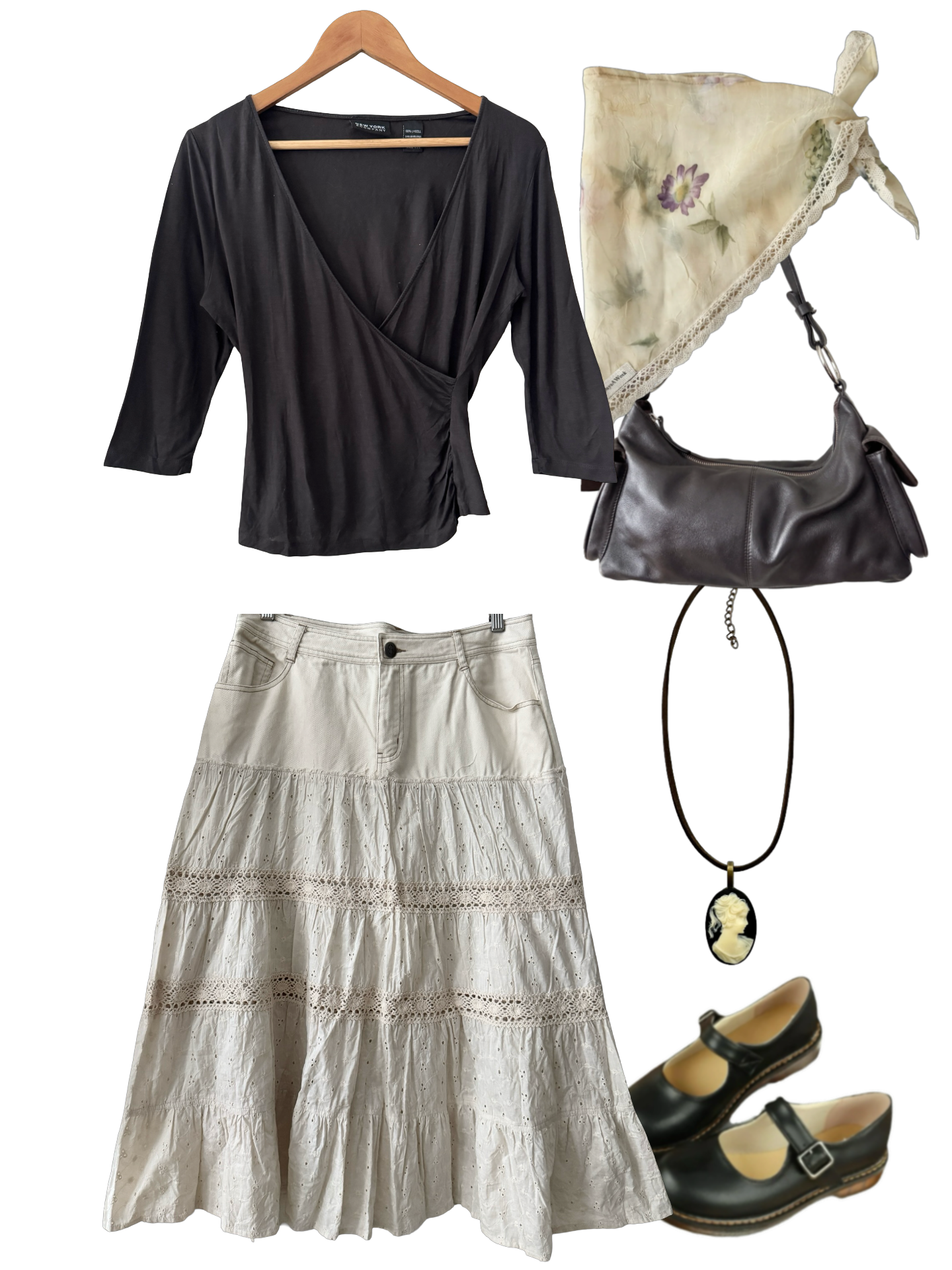 Vintage Y2K Chocolate After-Dark Ruched Wrap Top (M)