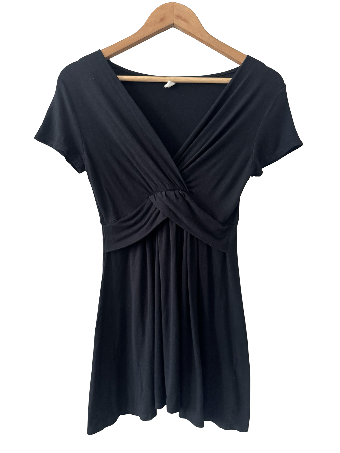 Vintage Black Twist Front Knit Top (M)