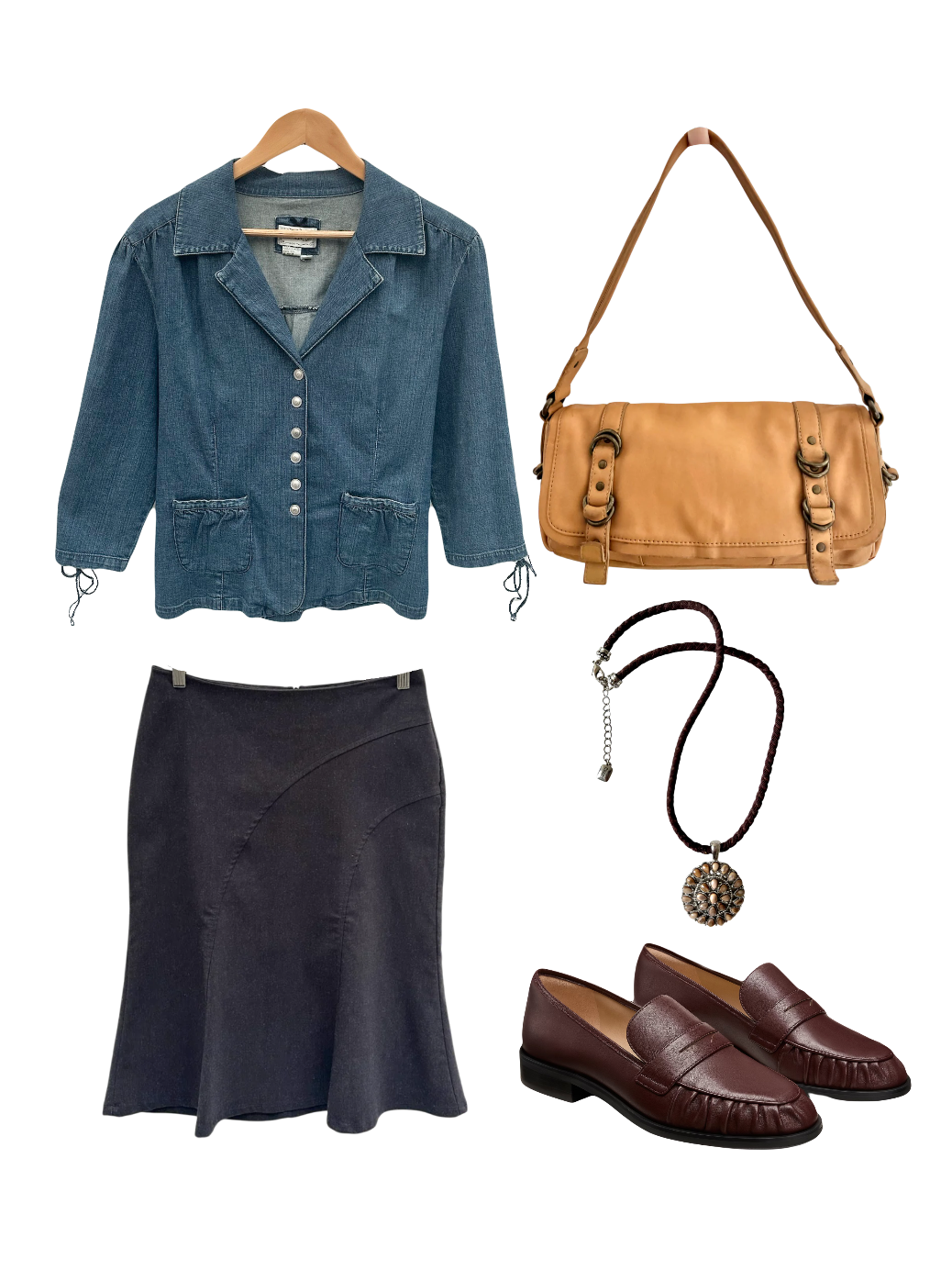 Vintage 90s Prairie Denim Tie Back Jacket (M)