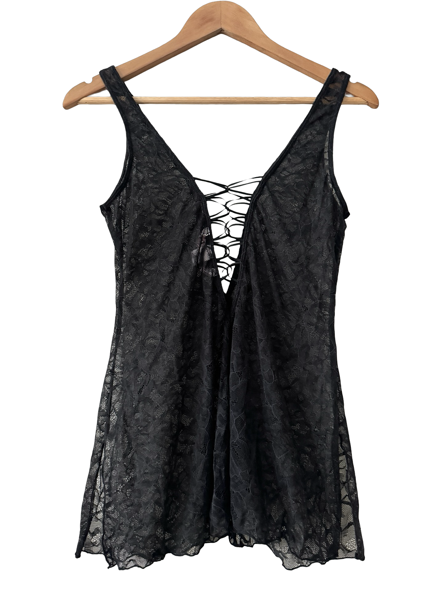 Vintage Y2K Lace-Up Angel Longline Top (S)