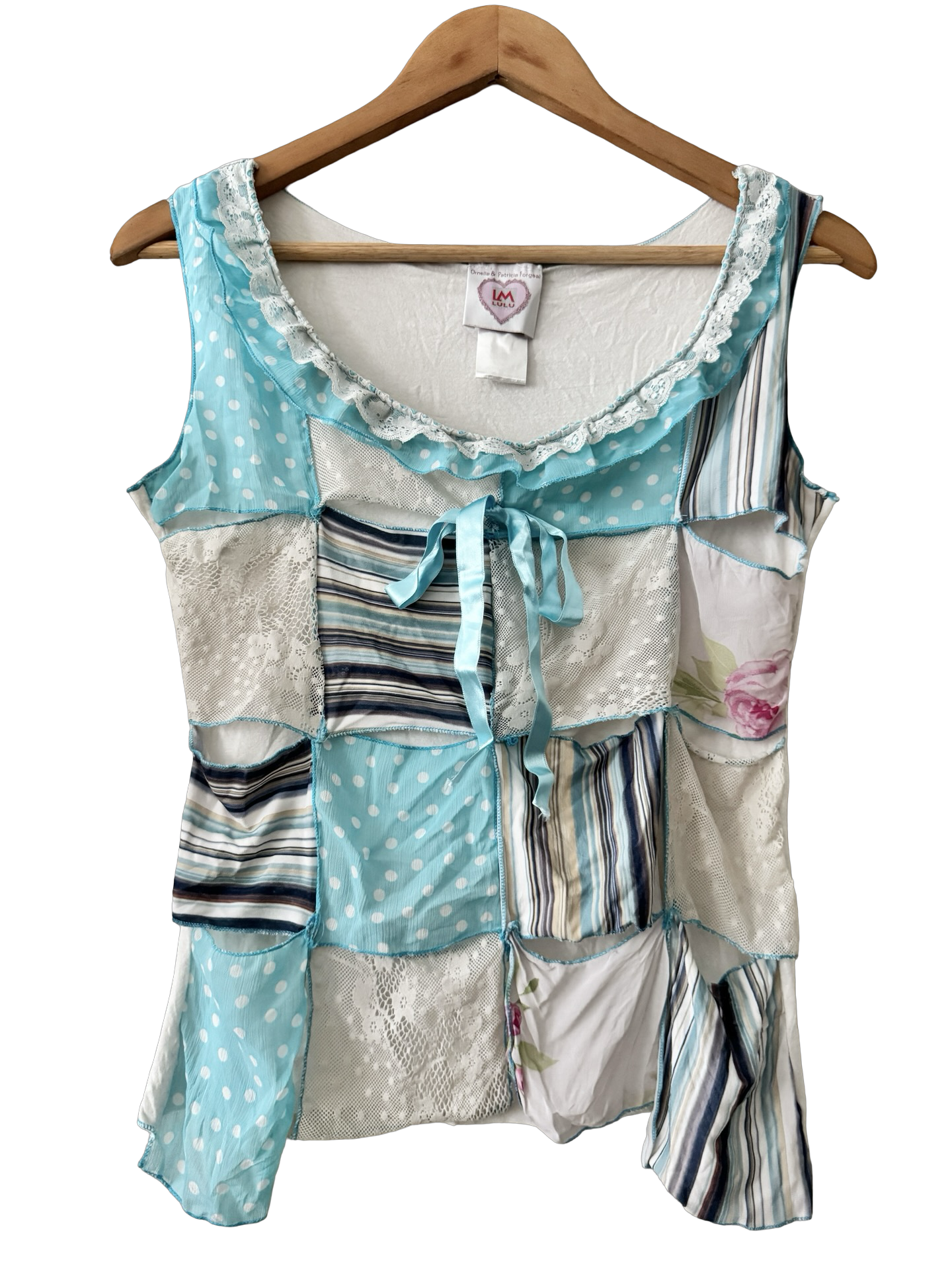Vintage Y2K Sea Glass Patchwork Cami (M)