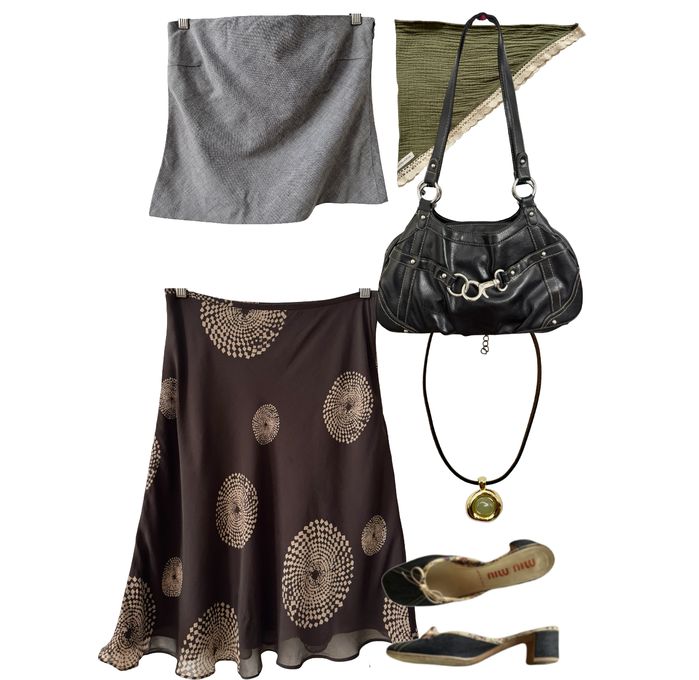 Vintage Y2K Chocolate Silk Midi Skirt (S)
