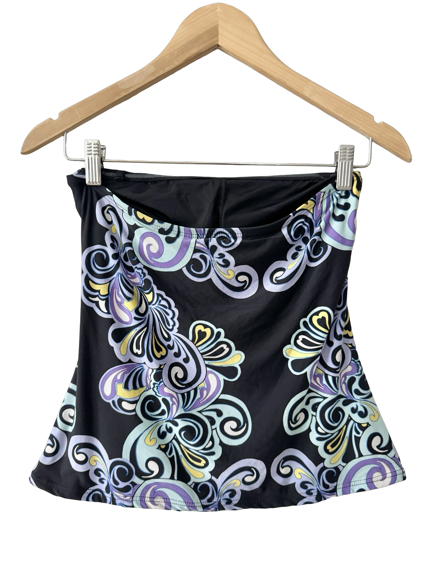Vintage 90s Graphic Strapless Knit Top (XS/S)