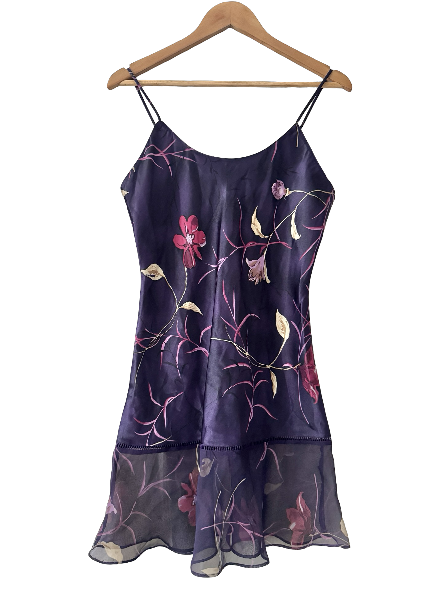 Vintage 90s Midnight Garden Slip Mini Dress (S-M)