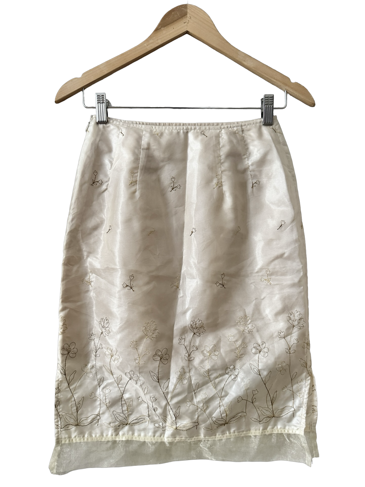 Vintage Japanese Gauzy Midi Skirt (XS/S)