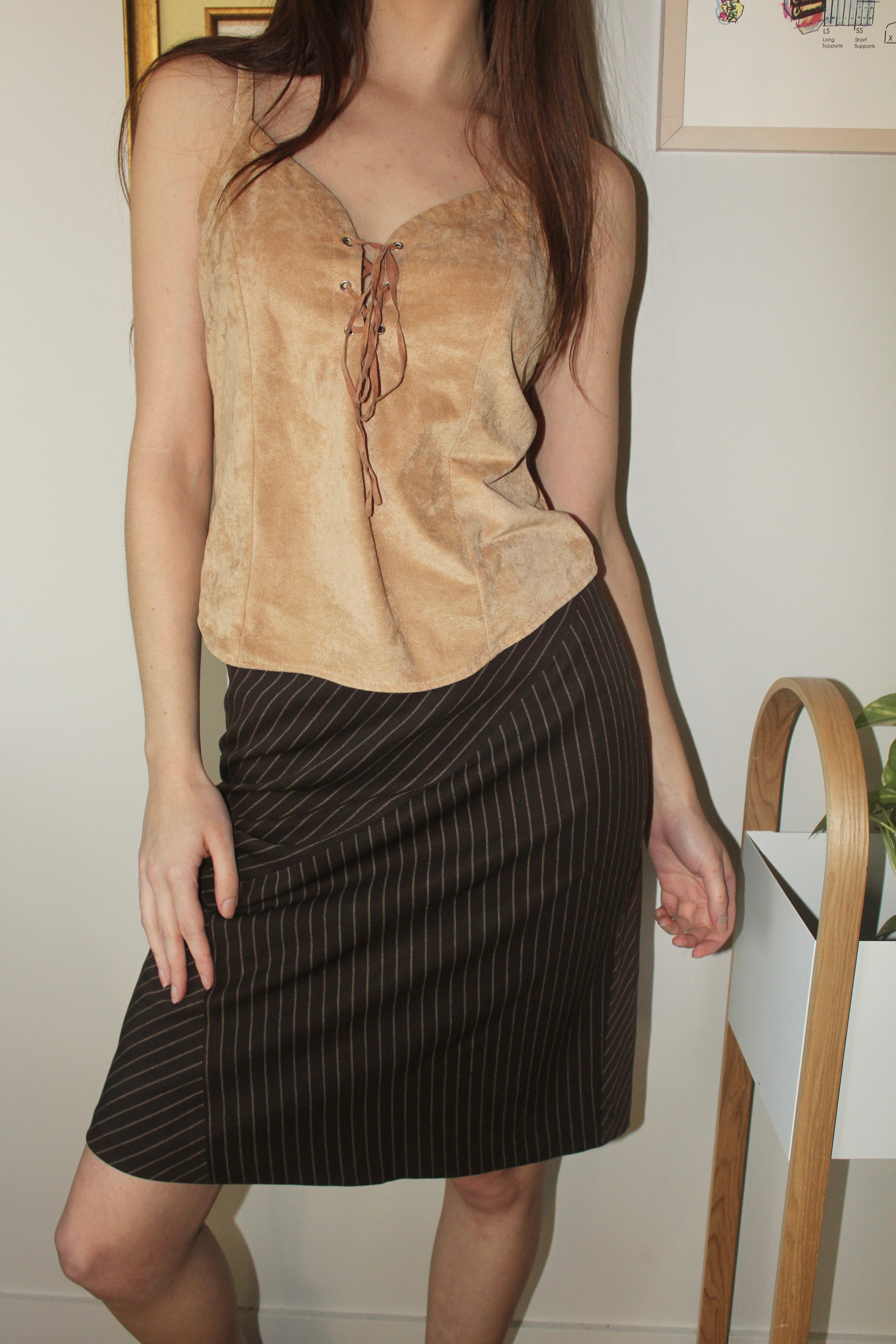 Vintage 90s Tan Lace Up Cami (S)