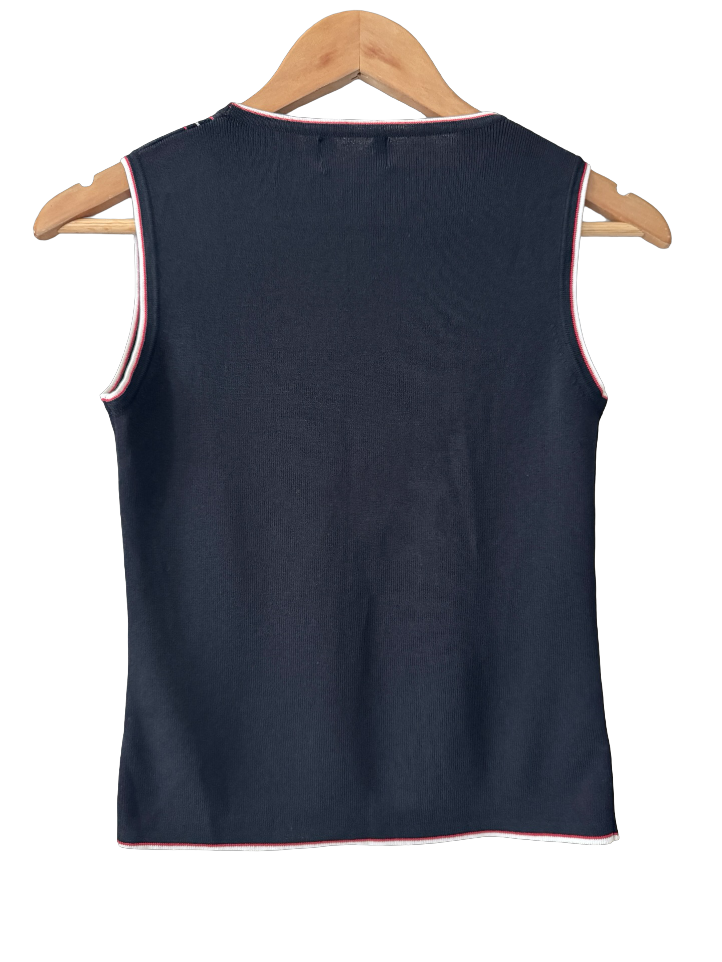 Vintage 90s Black Contrast Knit Tank (S)