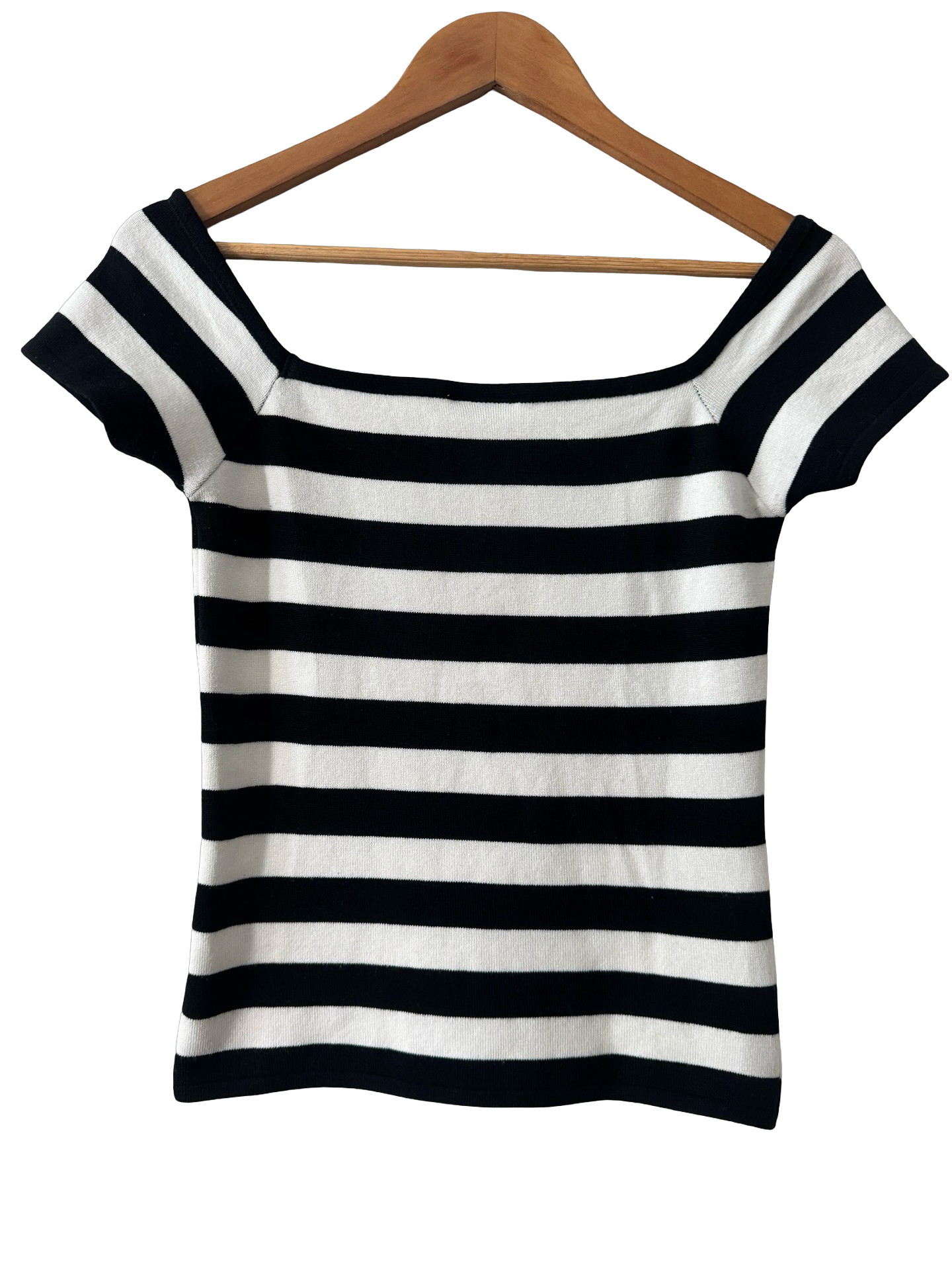 Vintage 90s French Girl Striped Boatneck Top (S/M)