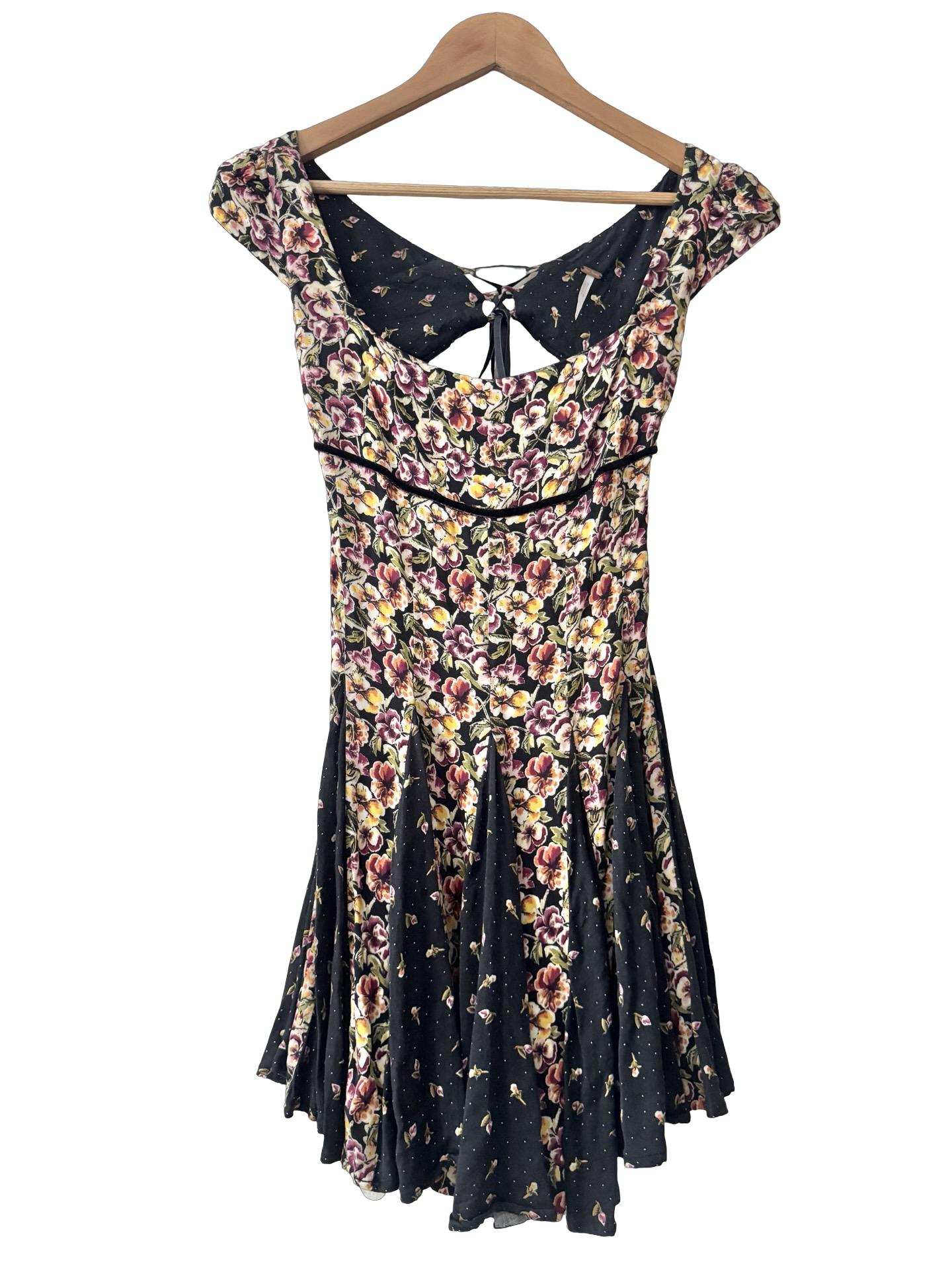 Vintage Y2K Free People Boho Cutout Mini Dress (XS)