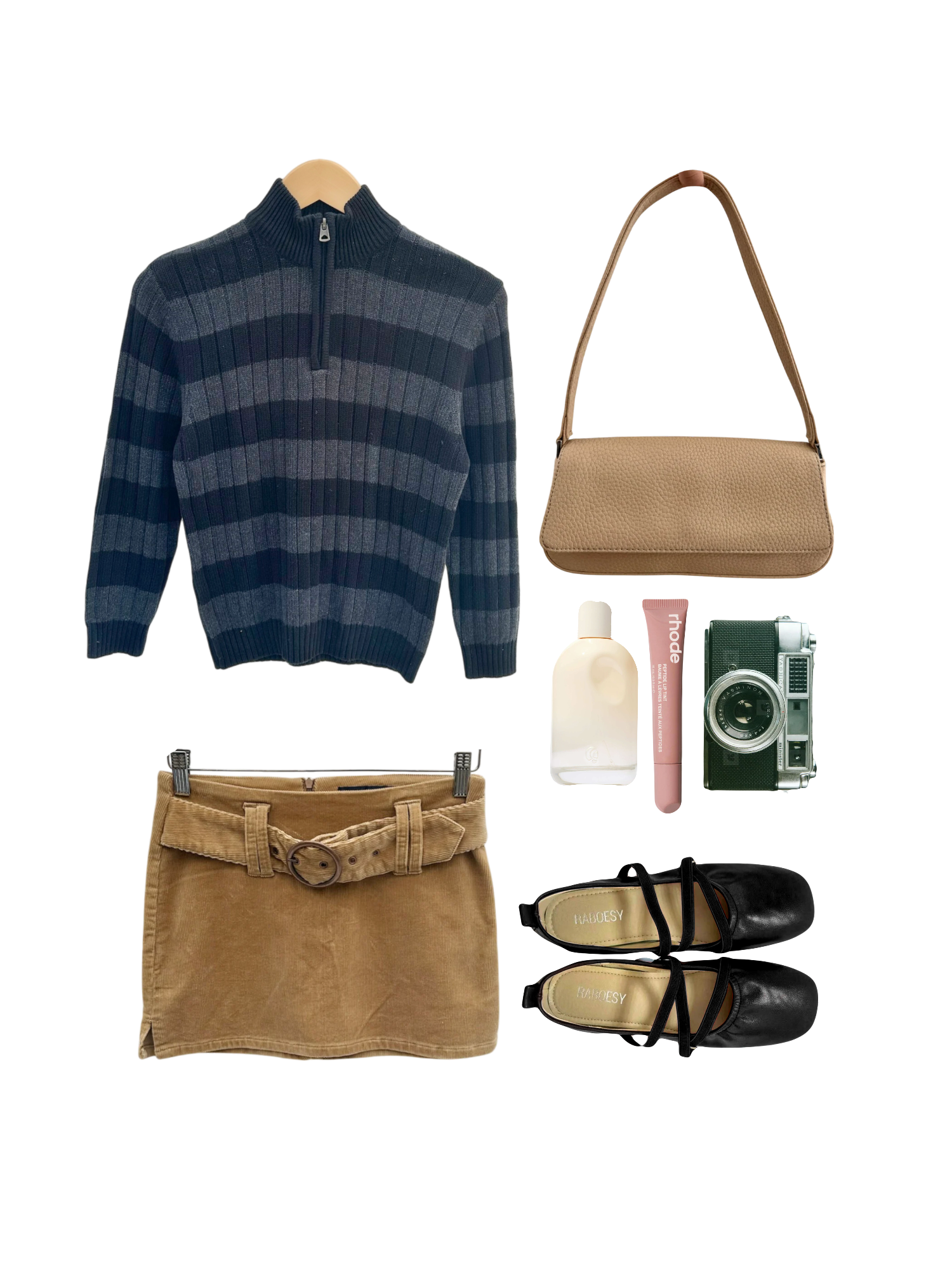 Vintage 90s Retro Quirky Striped Quarter Zip (S)