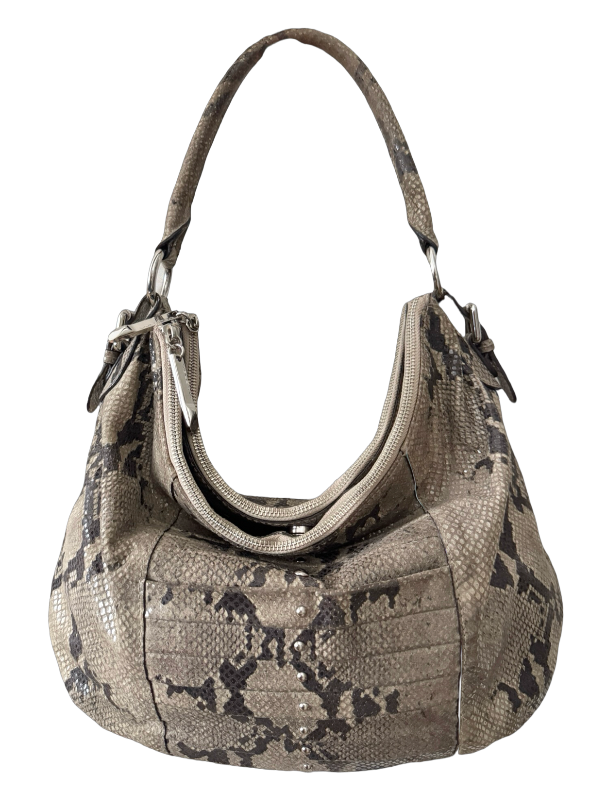 Vintage Y2K Via Spiga Desert Python Leather Hobo