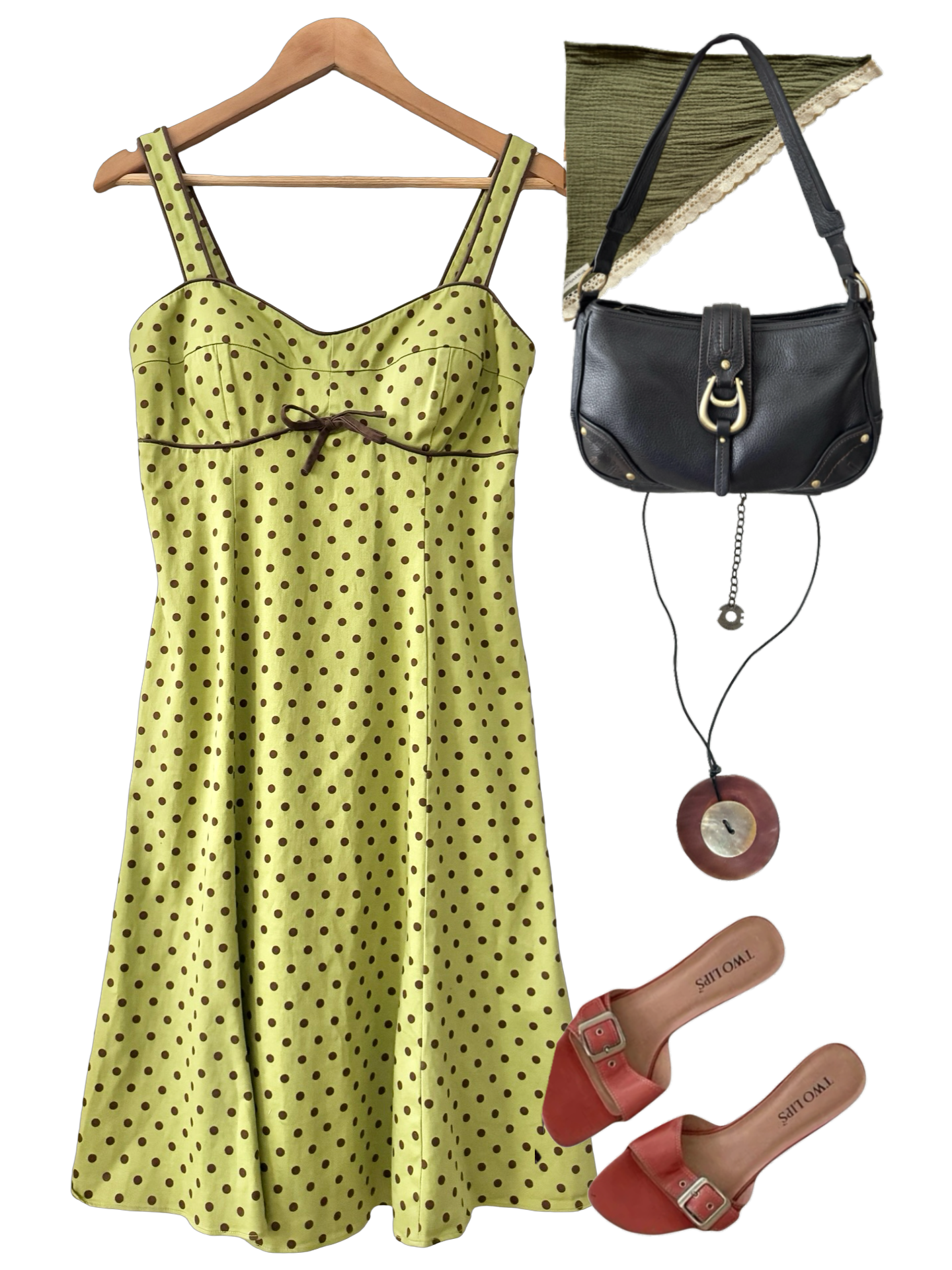 Vintage Y2K Avocado Martini Dress (M)