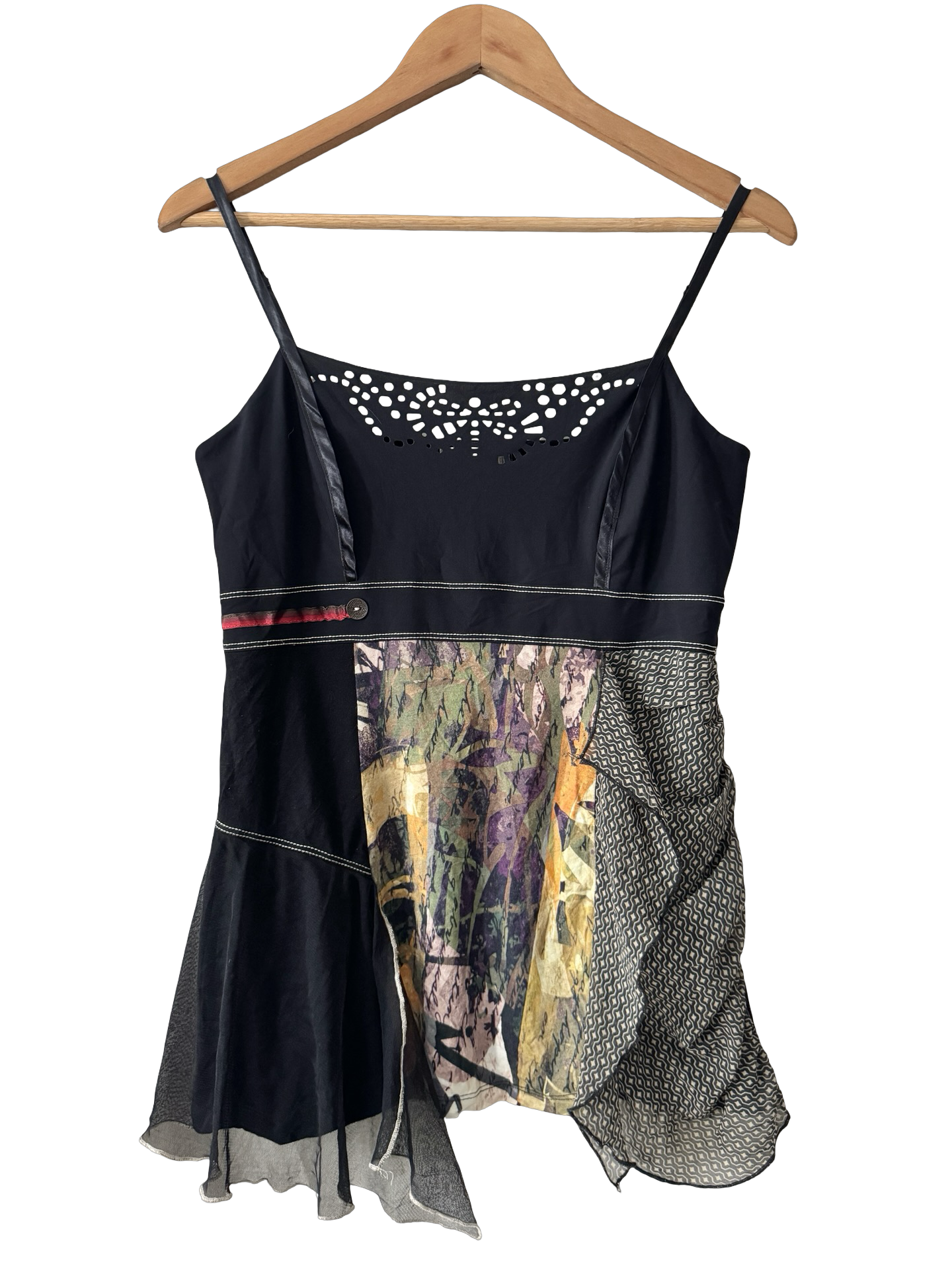 Vintage Y2K french Art School Patchwork Top (M)