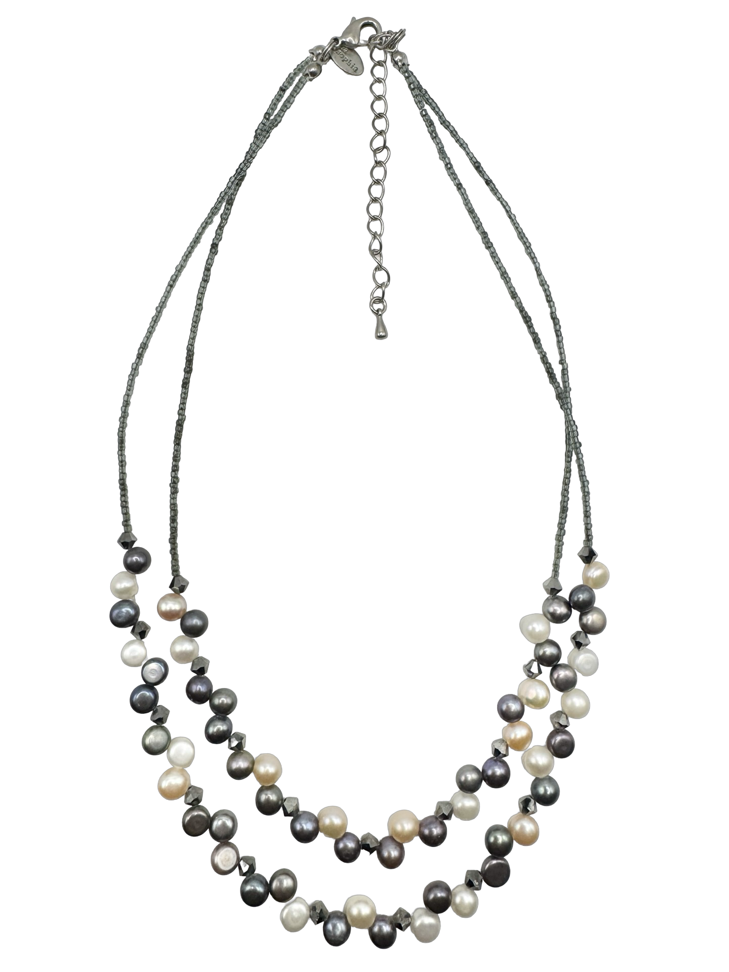 Vintage 90s Moonlit Pearl Multi-Strand Necklace