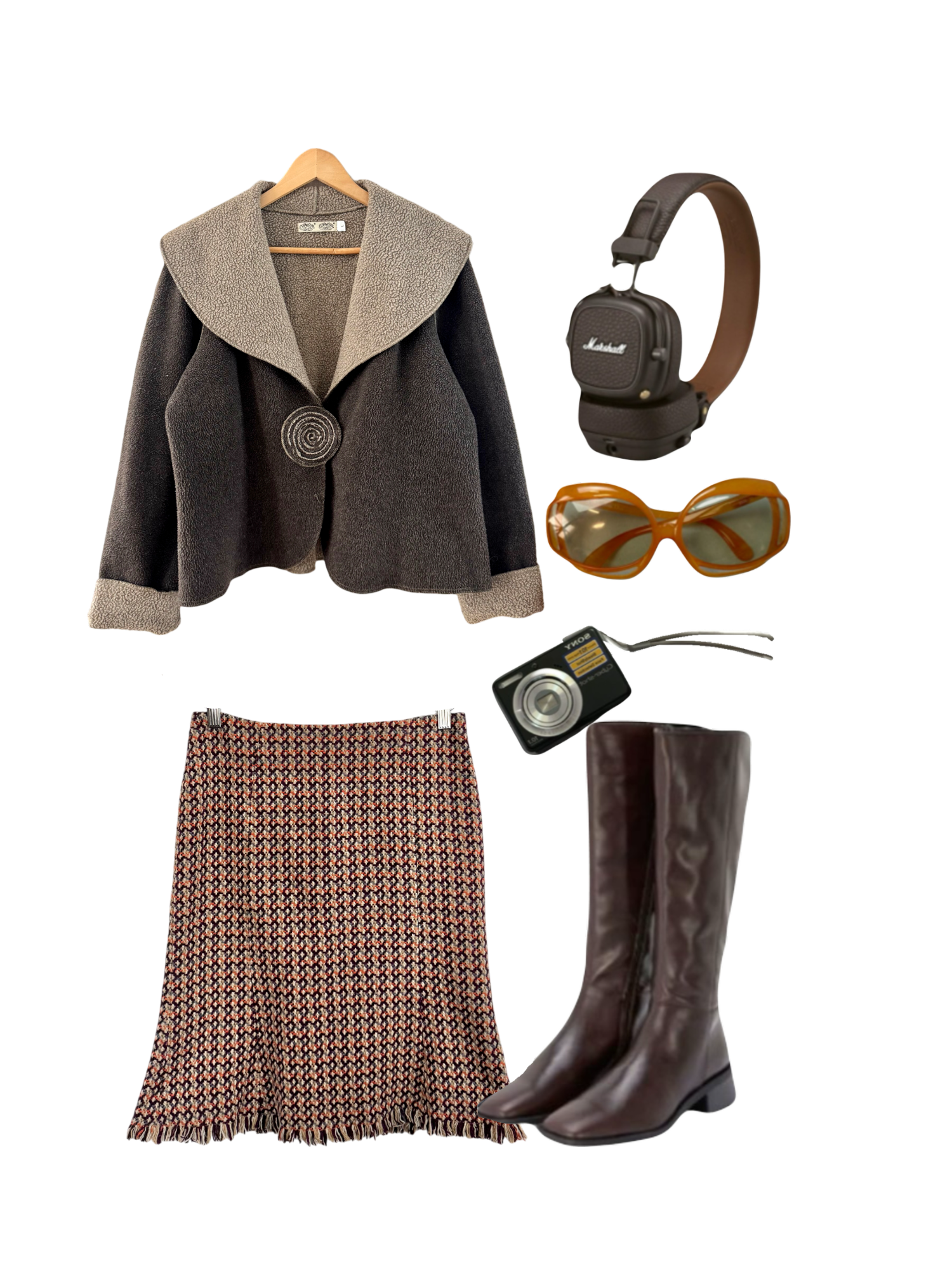 Vintage 90s Cozy Chocolate Sherpa Collar Jacket (M/L)