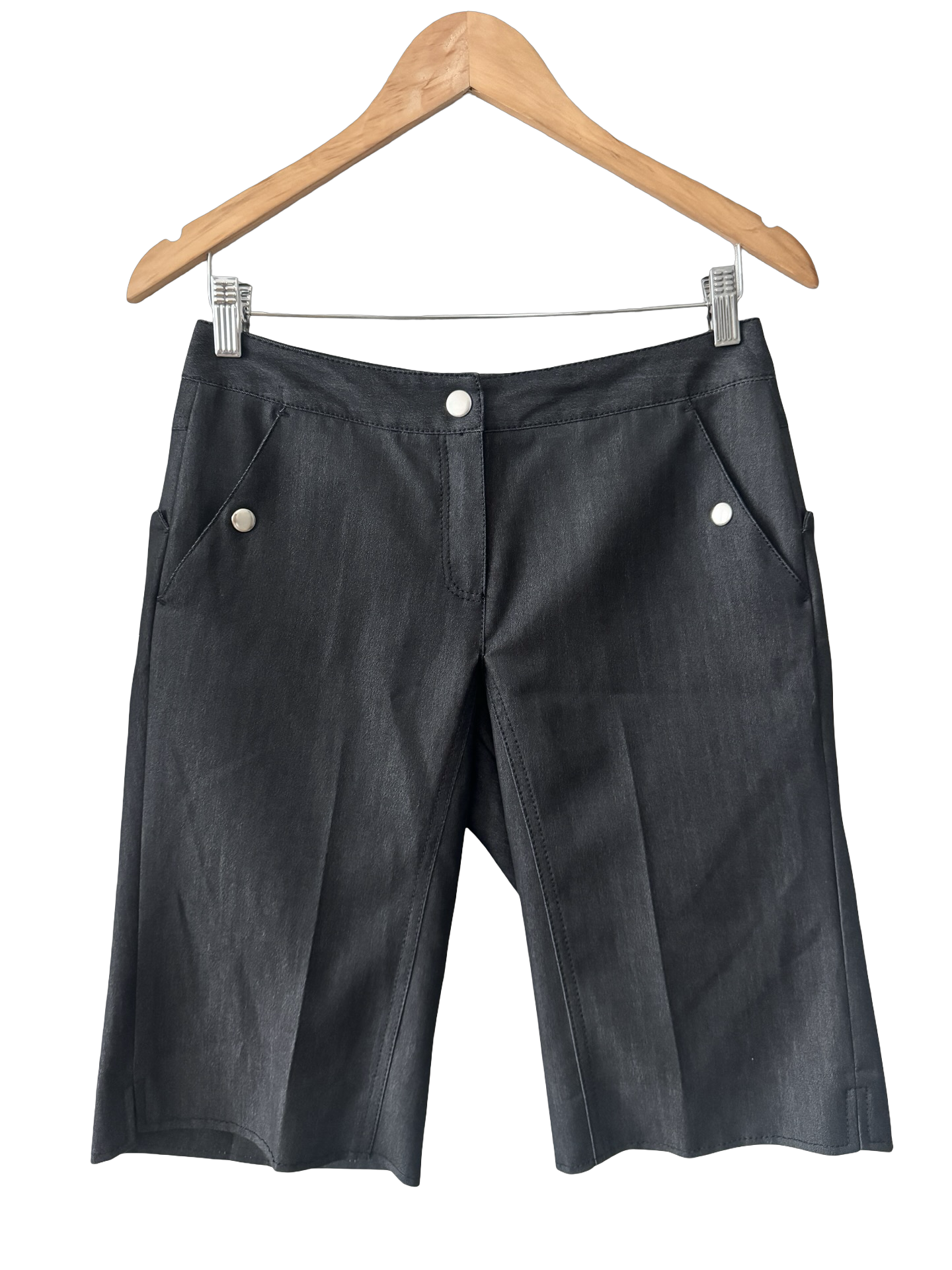 Vintage Y2K French Midnight Moto Capris (S)