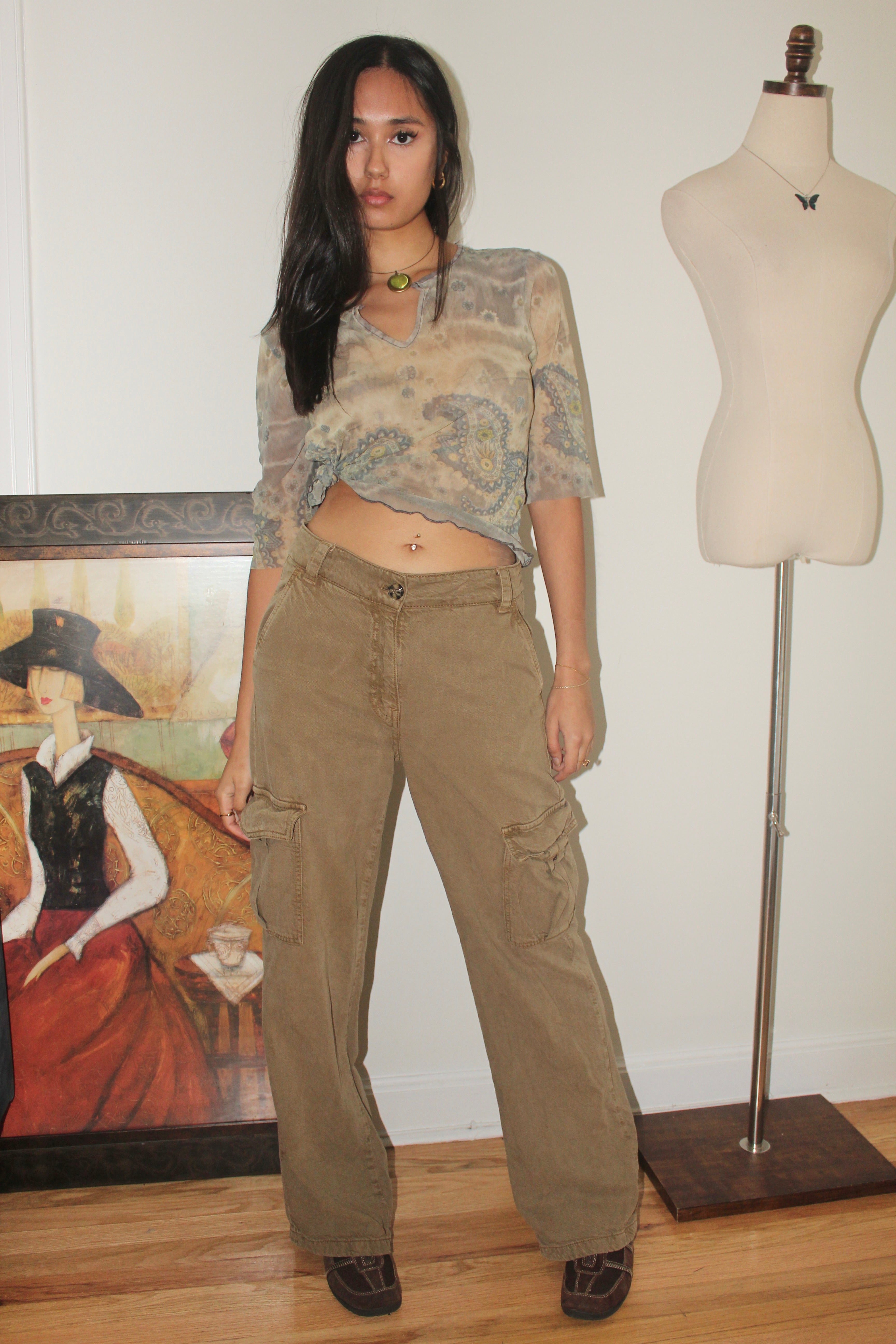 Vintage 90s Utilitarian Cargo Trousers (26")