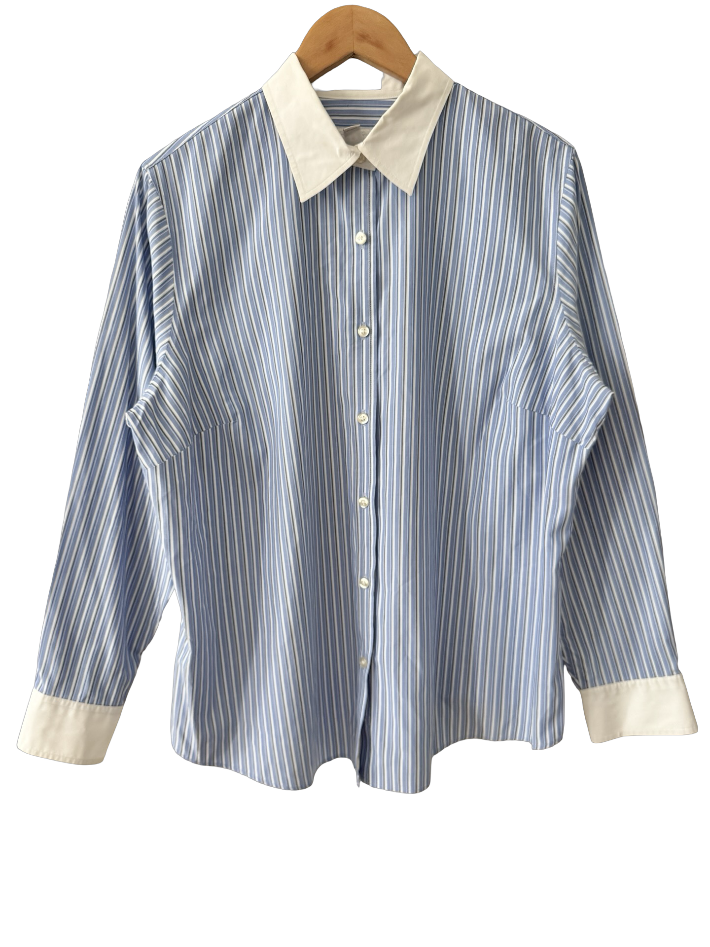 Vintage Y2K Bluebell Stripe Button-Up (XL)