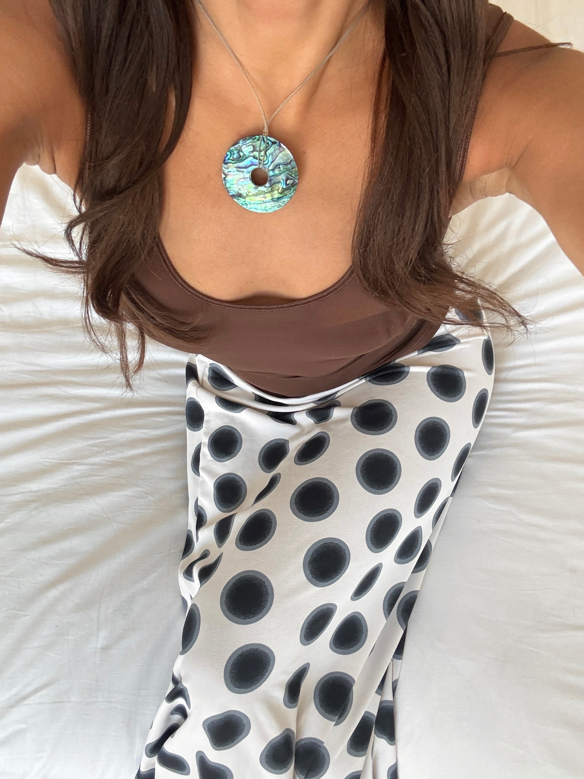 Vintage Moon Tide Shell Pendant Necklace