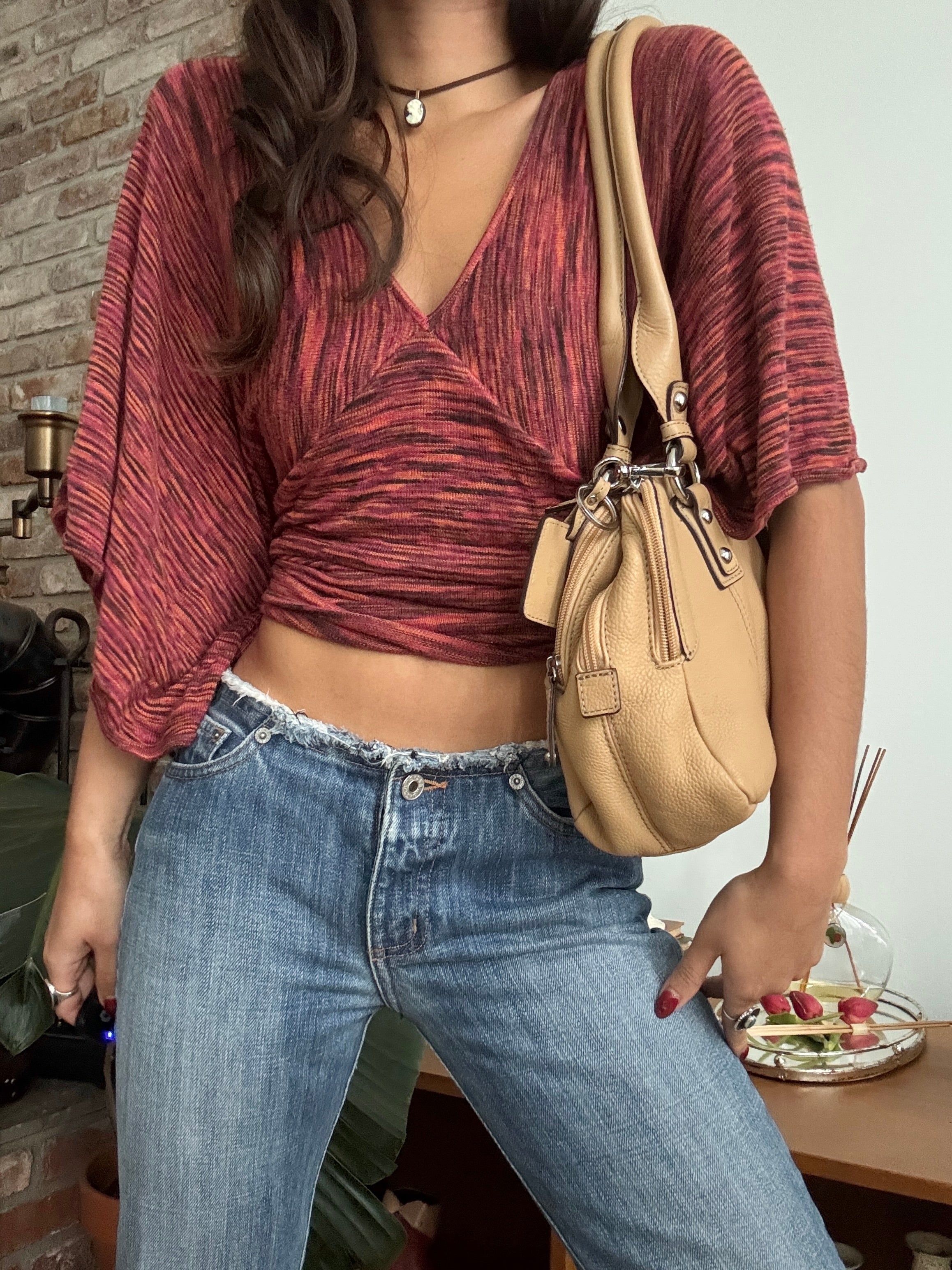 Vintage Y2K Latte Girl Leather Bag