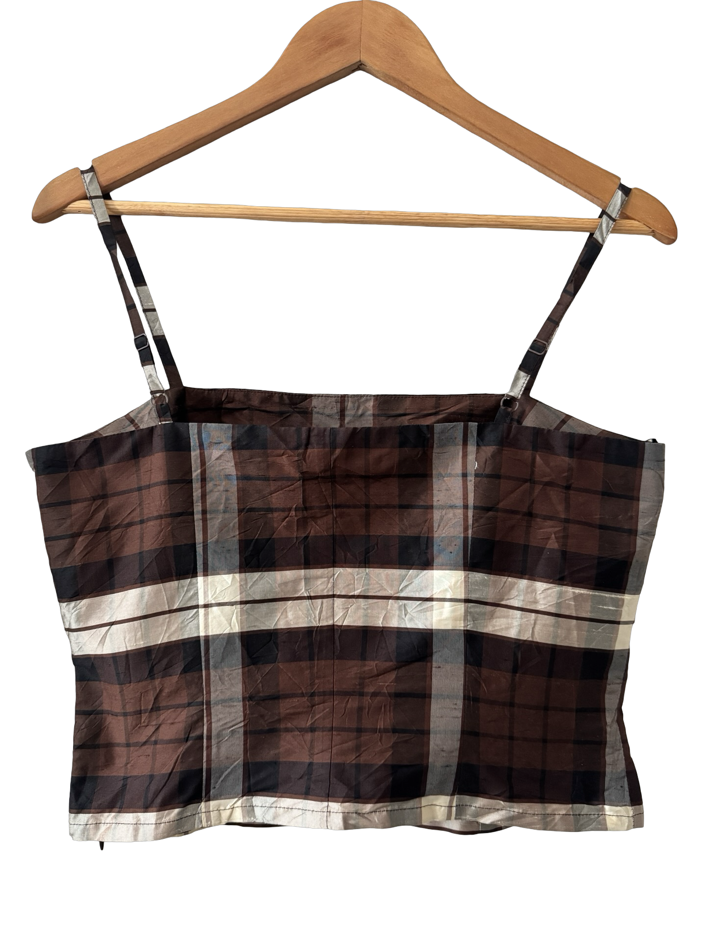 Vintage Y2K Alain Manoukian Silk Chocolate Corset Cami (M)