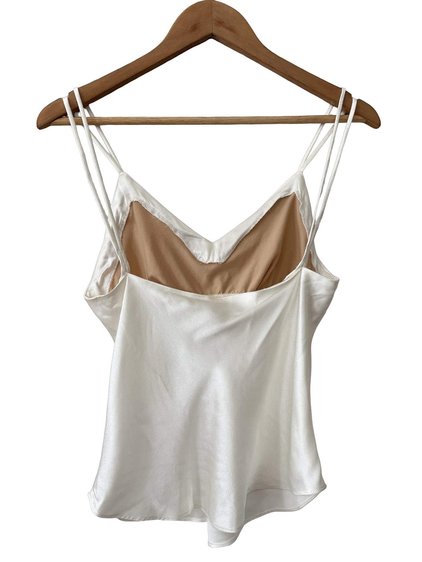 Vintage Y2K Pearl Satin Double Strap Cami (S)