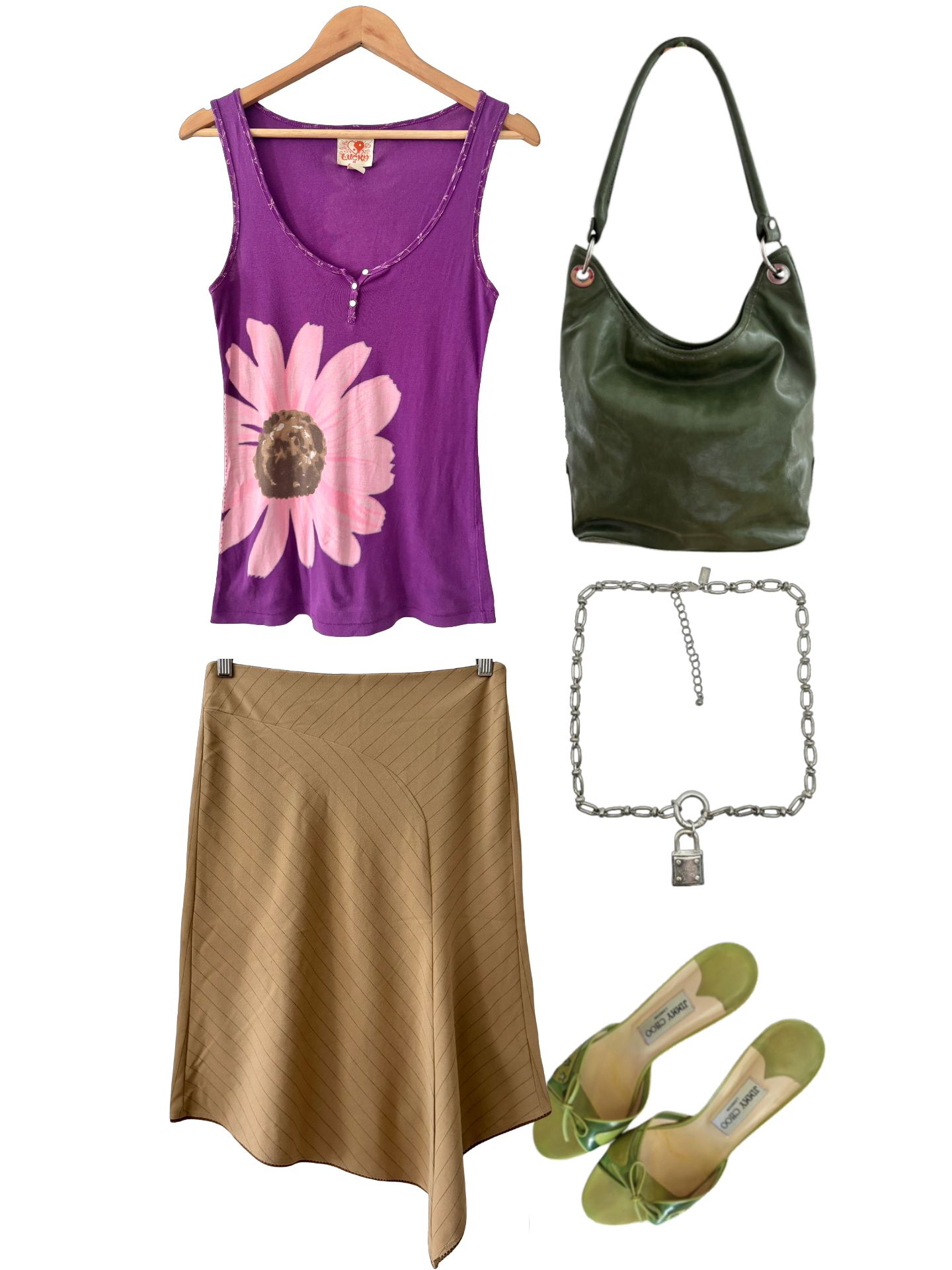 Vintage Y2K Violet Daisy Tank (M)
