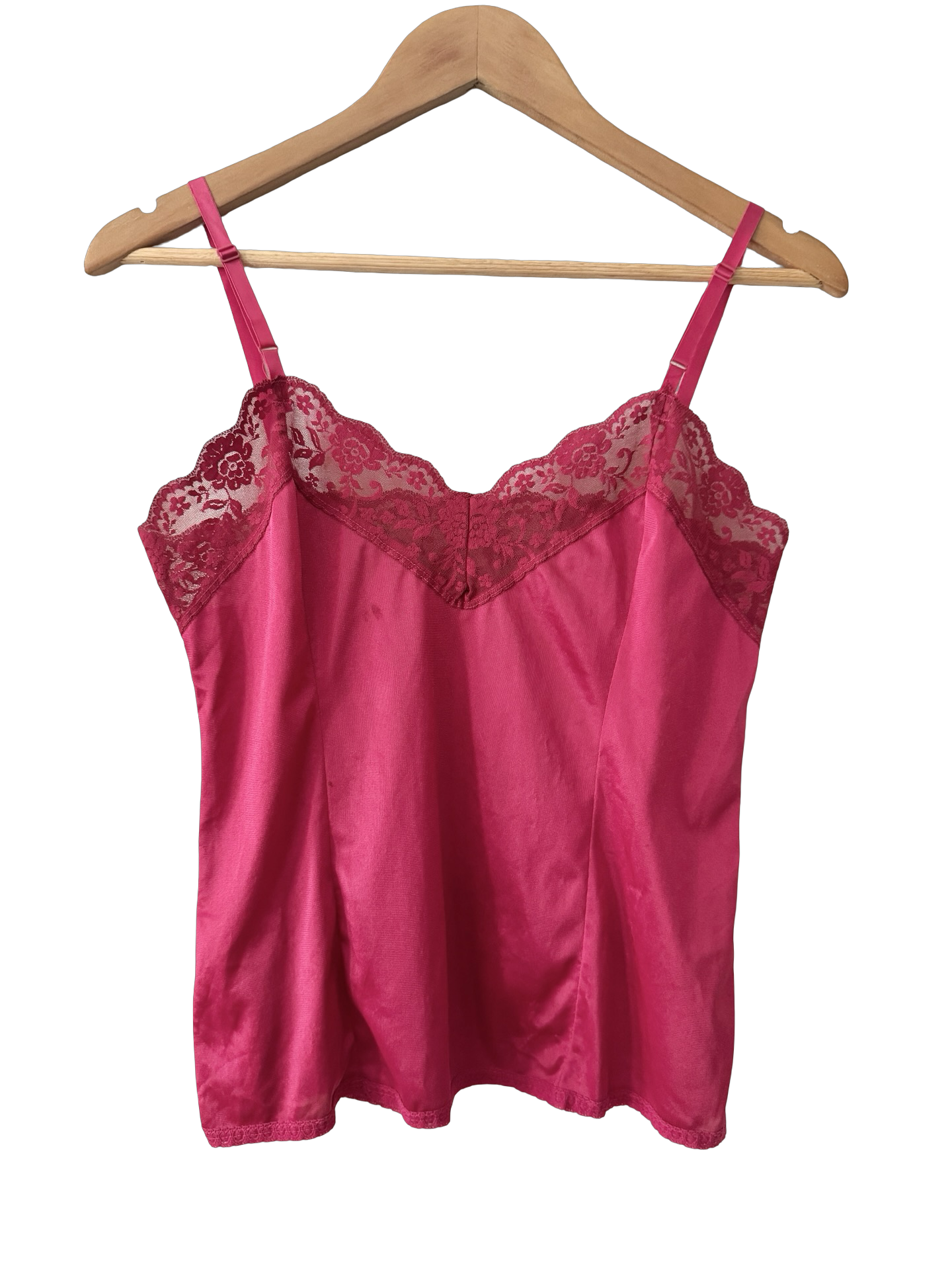 Vintage 60s Raspberry Dainty Lace Cami (S)