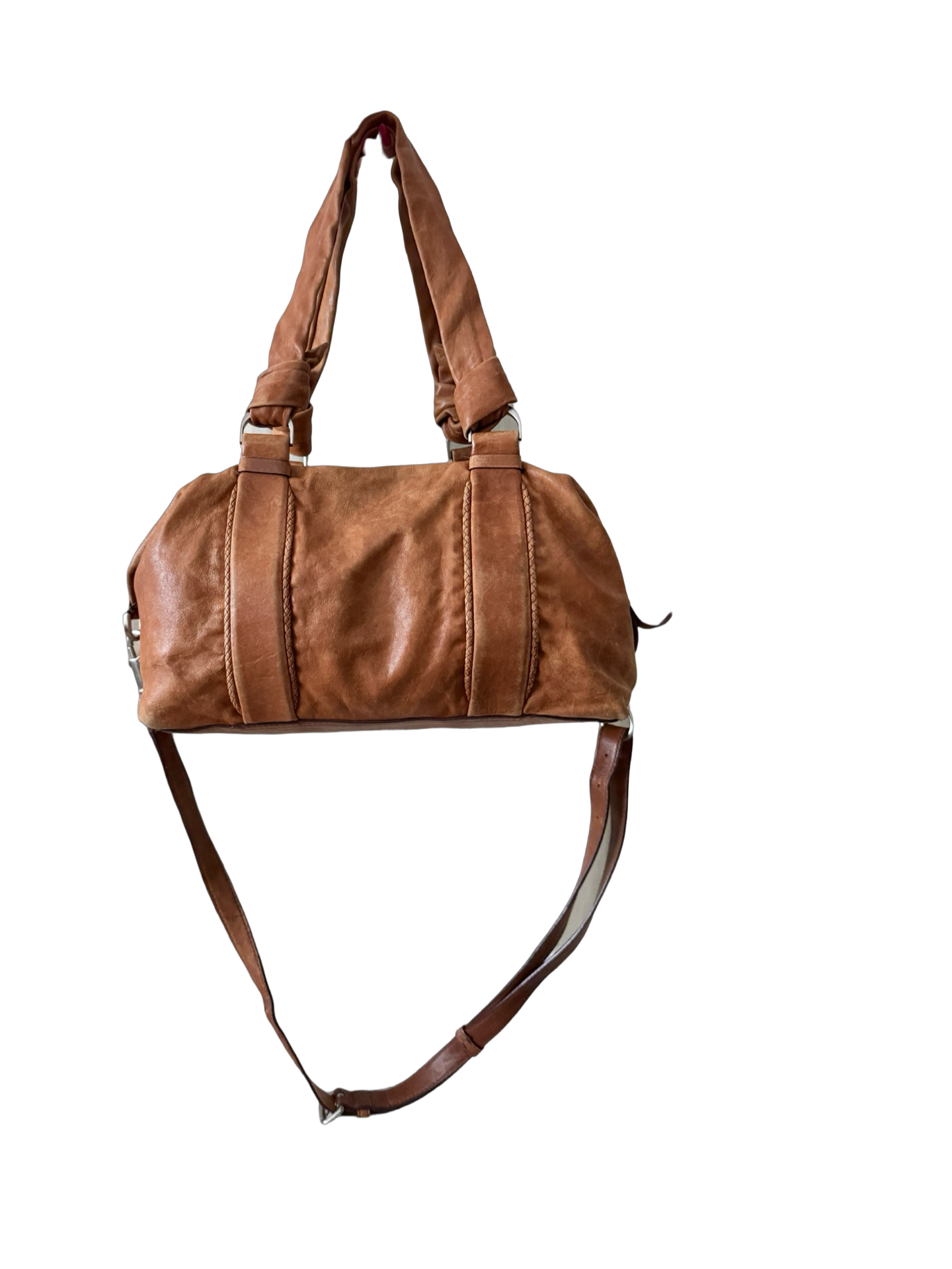 Vintage Y2K Cognac Leather Shoulder Bag