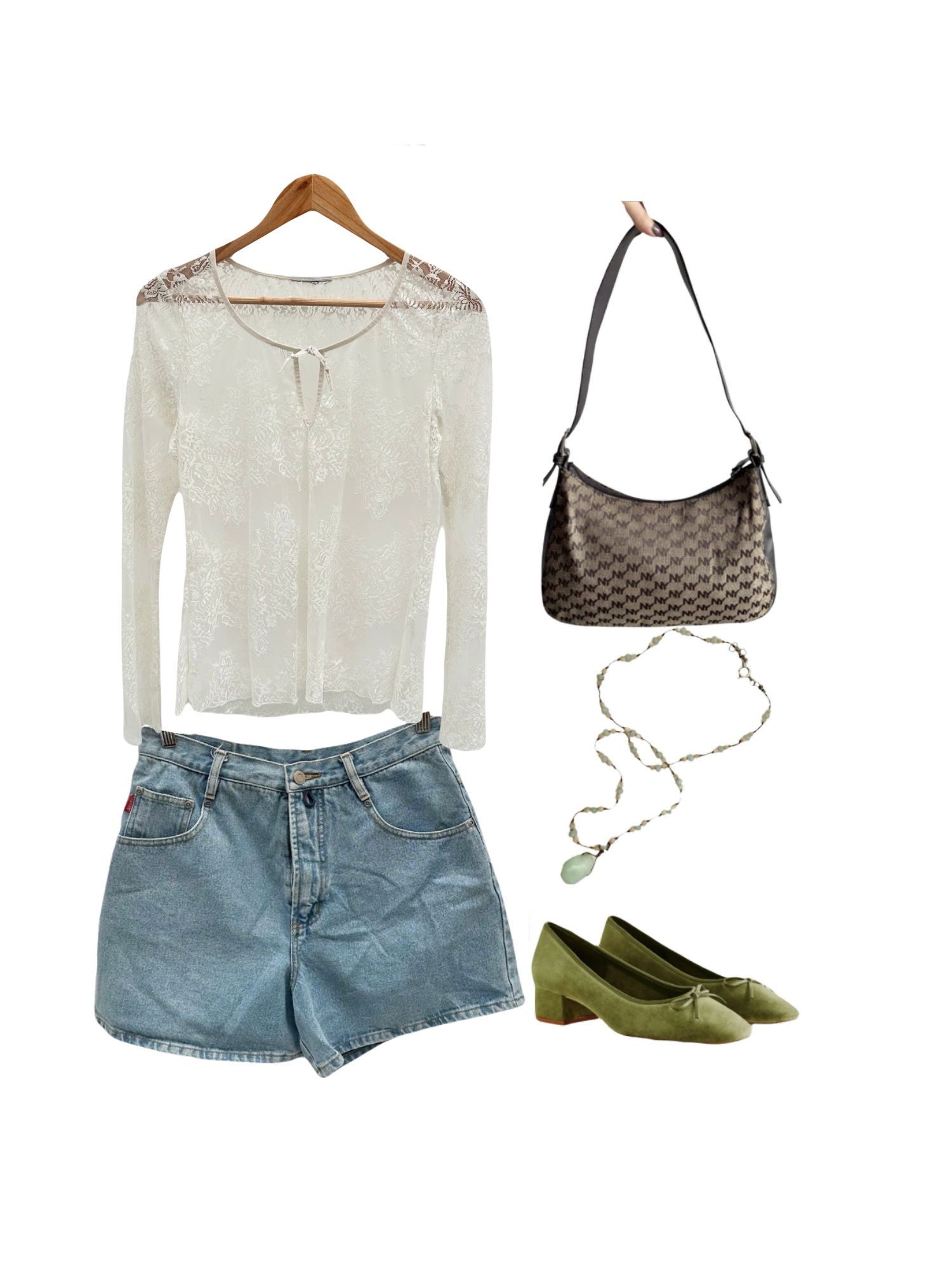 Vintage 90s Dainty Lace Blouse (M)