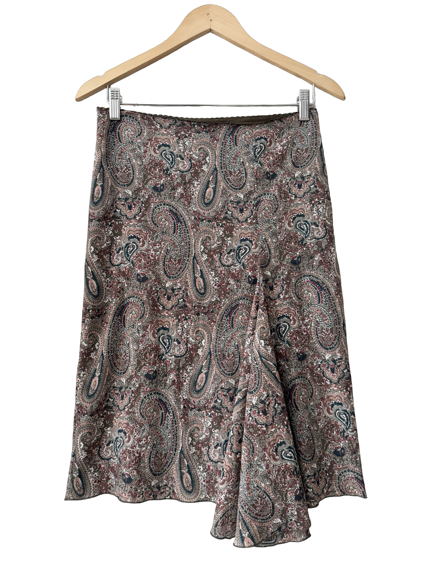 Vintage Y2K Café Paisley Midi Skirt (S)