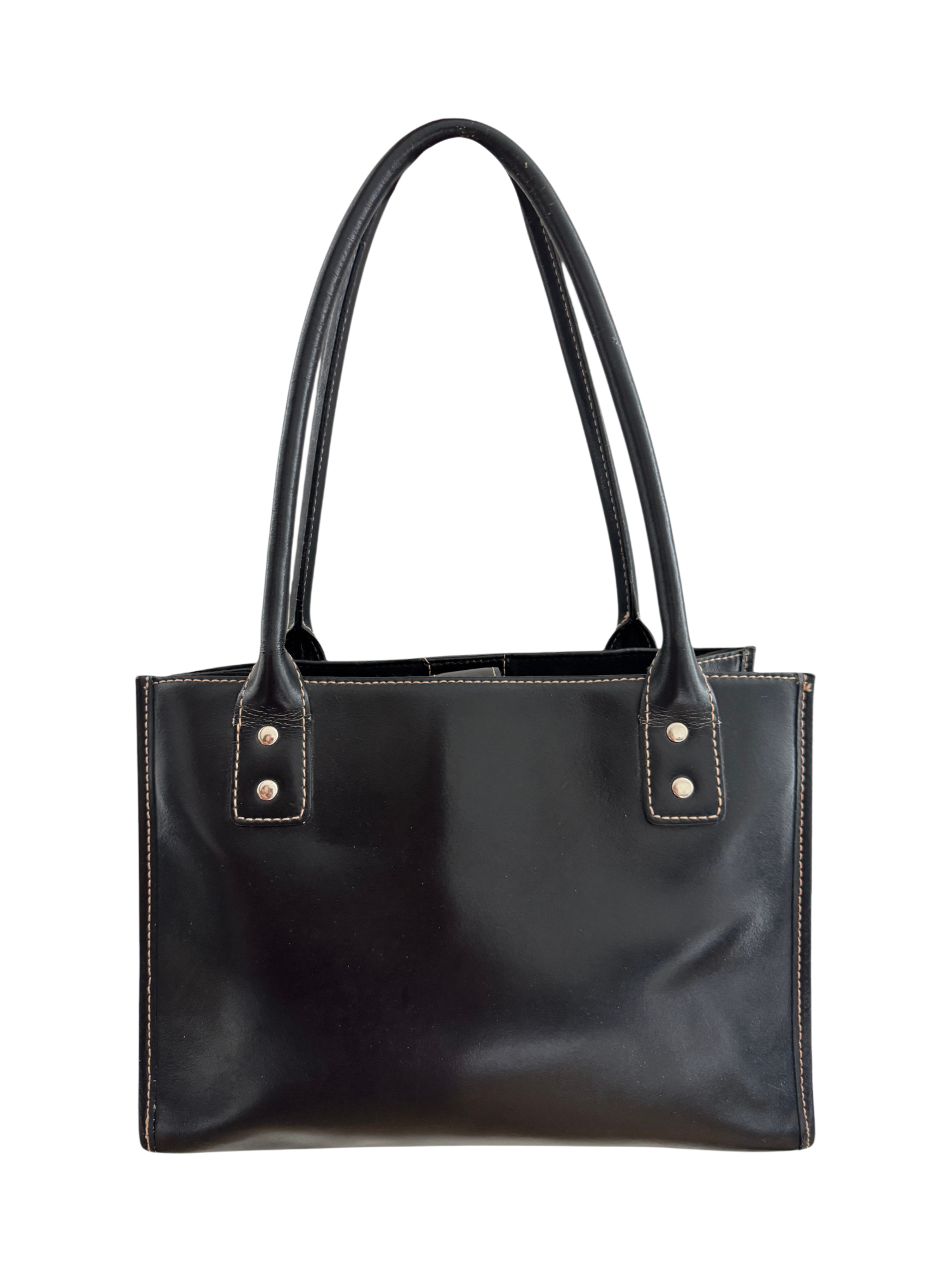 Vintage 90s Wilsons Leather Minimal Black Shoulder Bag