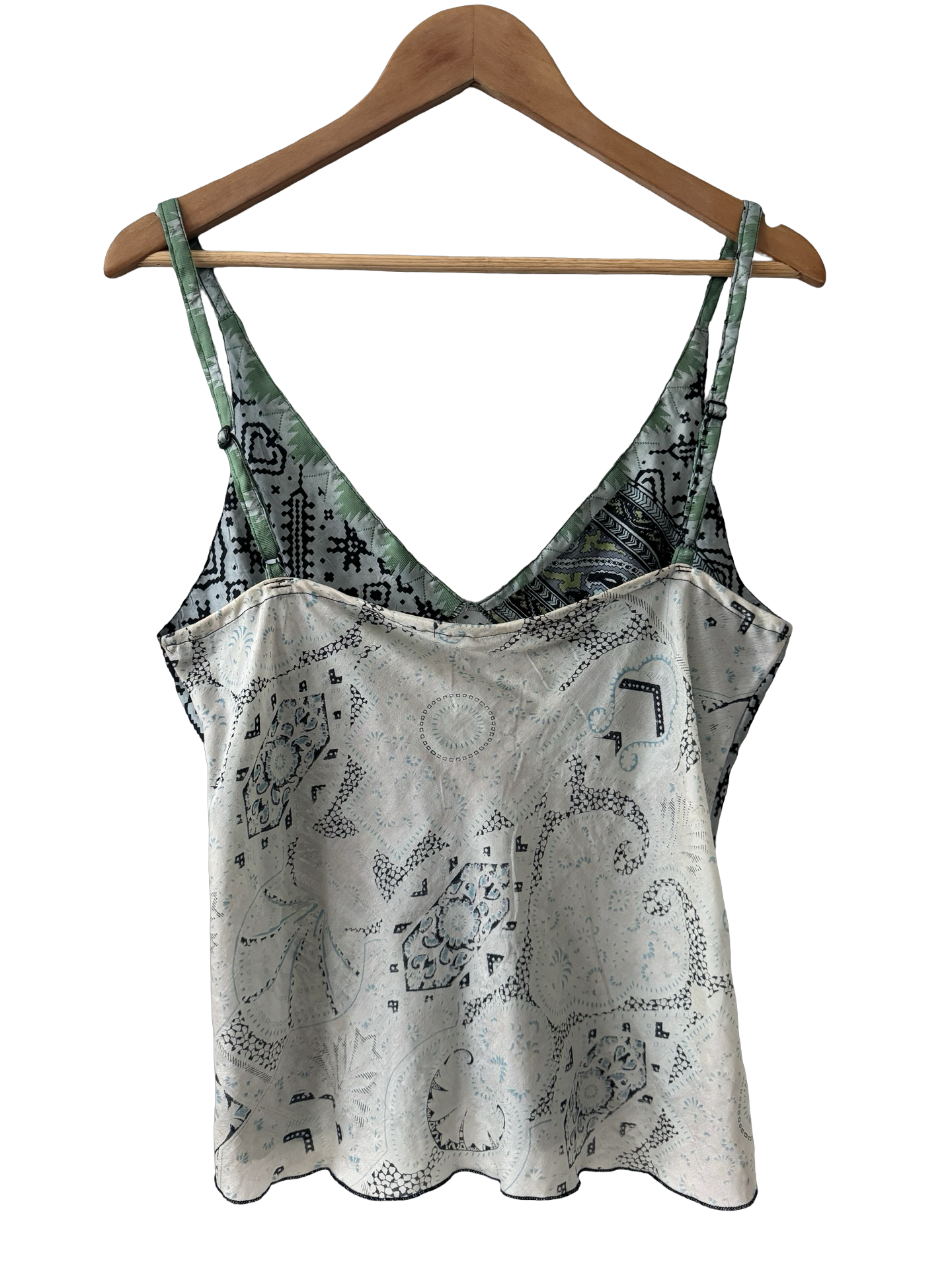 Vintage Y2K Silk Mixed Print Handkerchief Tank (M)