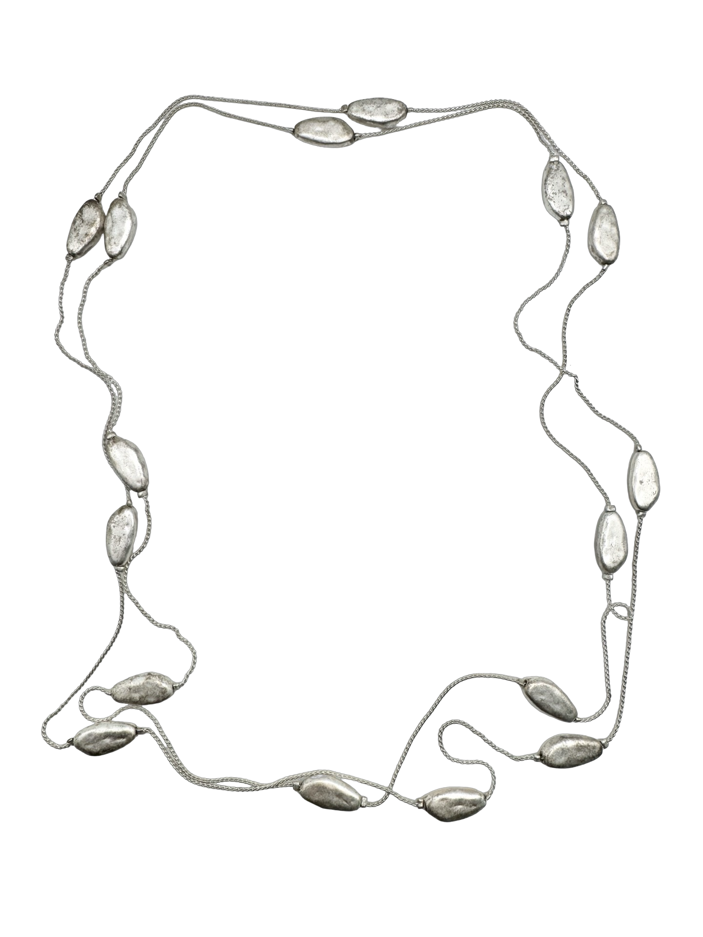 Vintage 90s Silver Pebble Necklace
