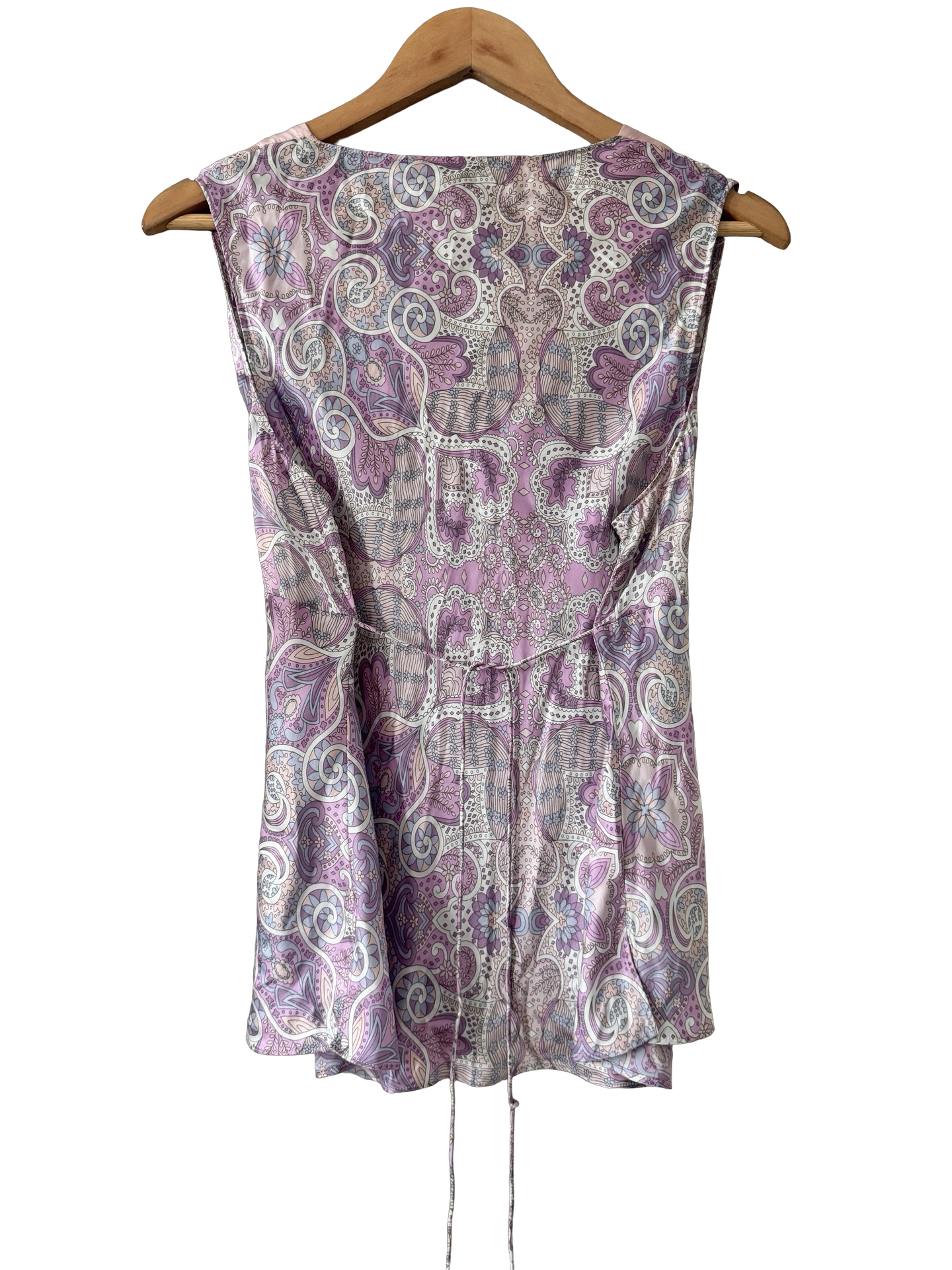 Vintage 90s Pastel Paisley Silk Tie Top (L)