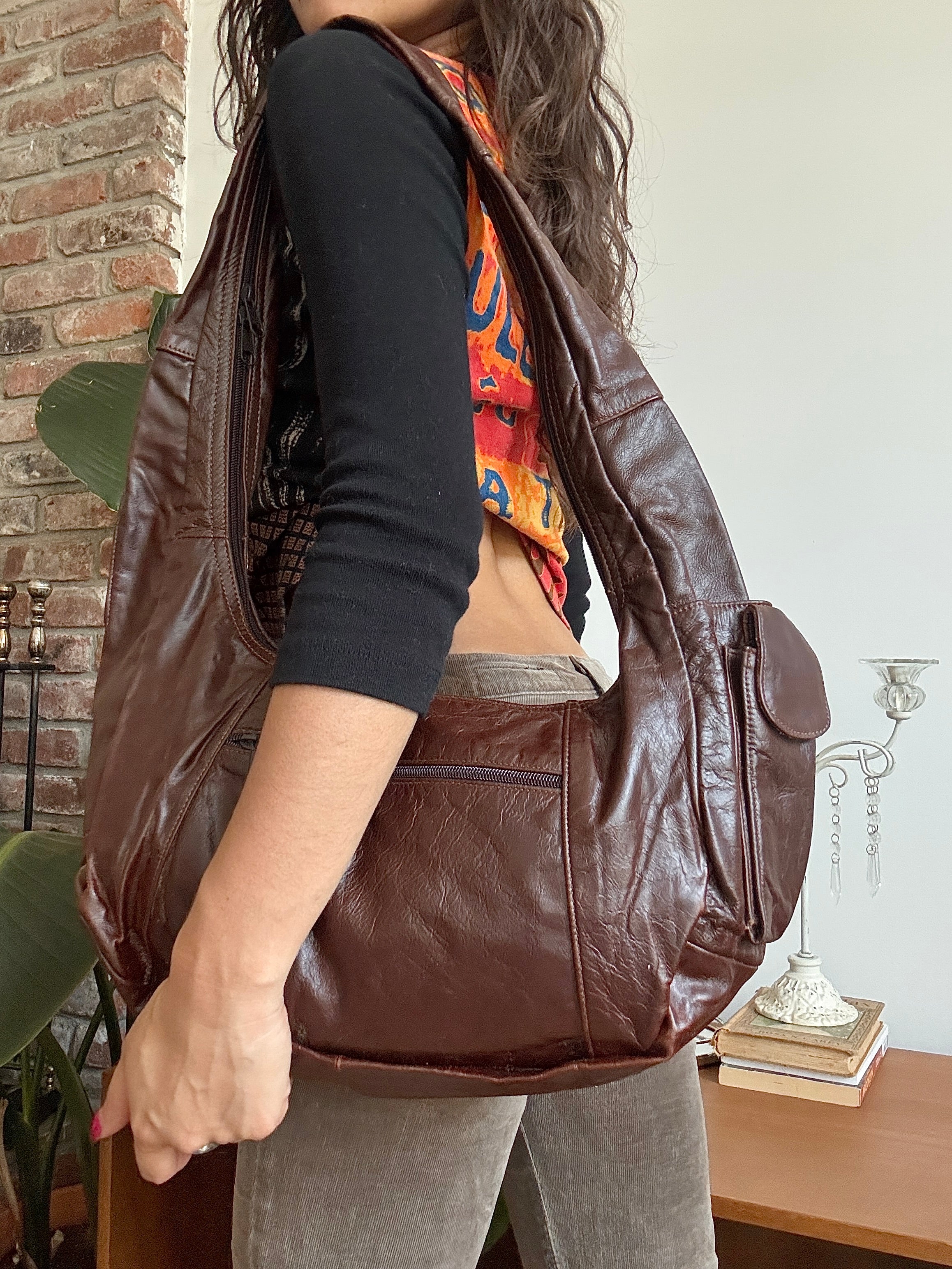 Vintage Y2K Espresso Everyday Leather Hobo