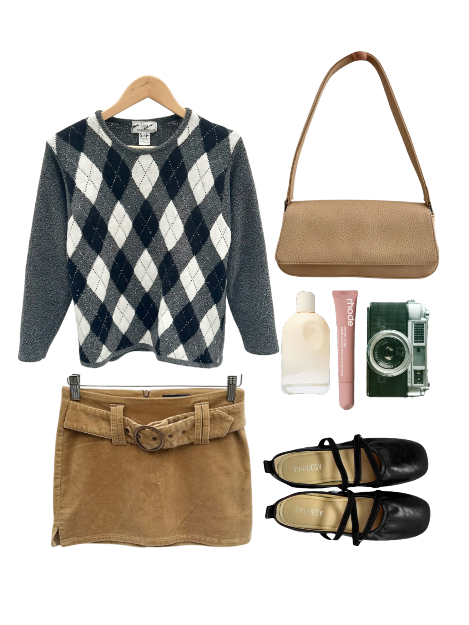 Vintage 90s Retro Argyle Cozy Knit (M)