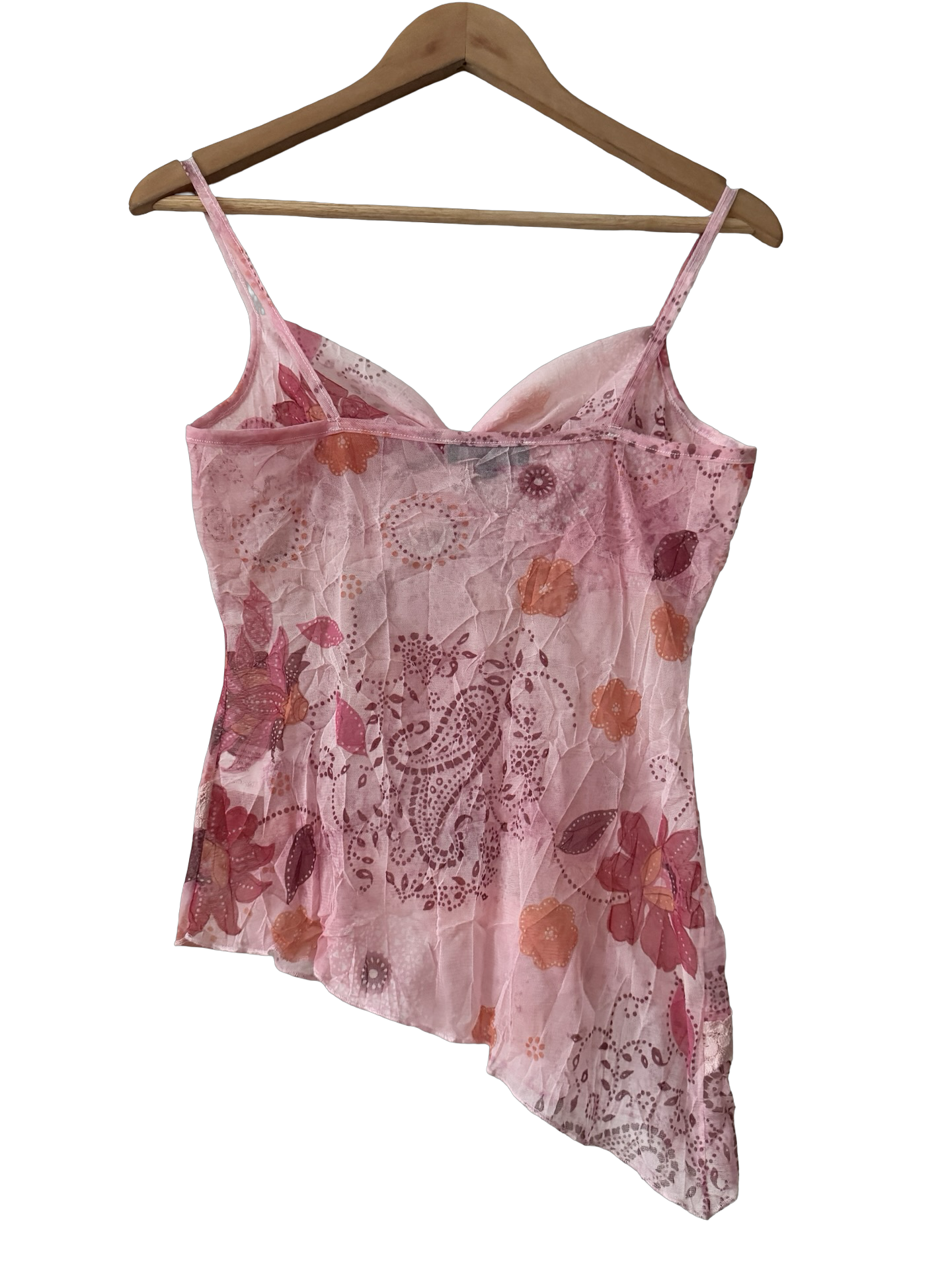 Vintage 90s French Pink Souvenir Asymmetric Cami (M)