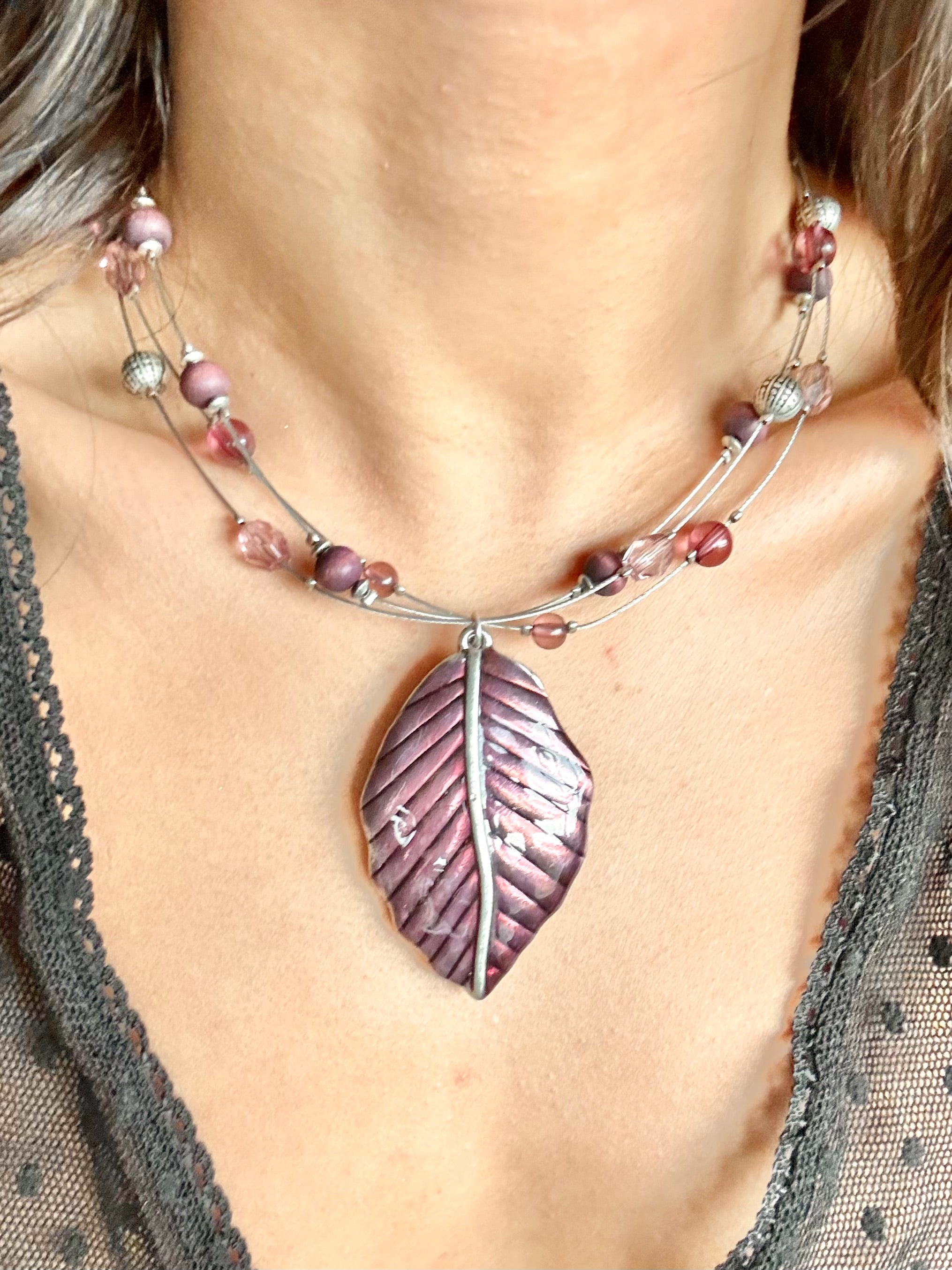 Statement Layered Leaf Necklace