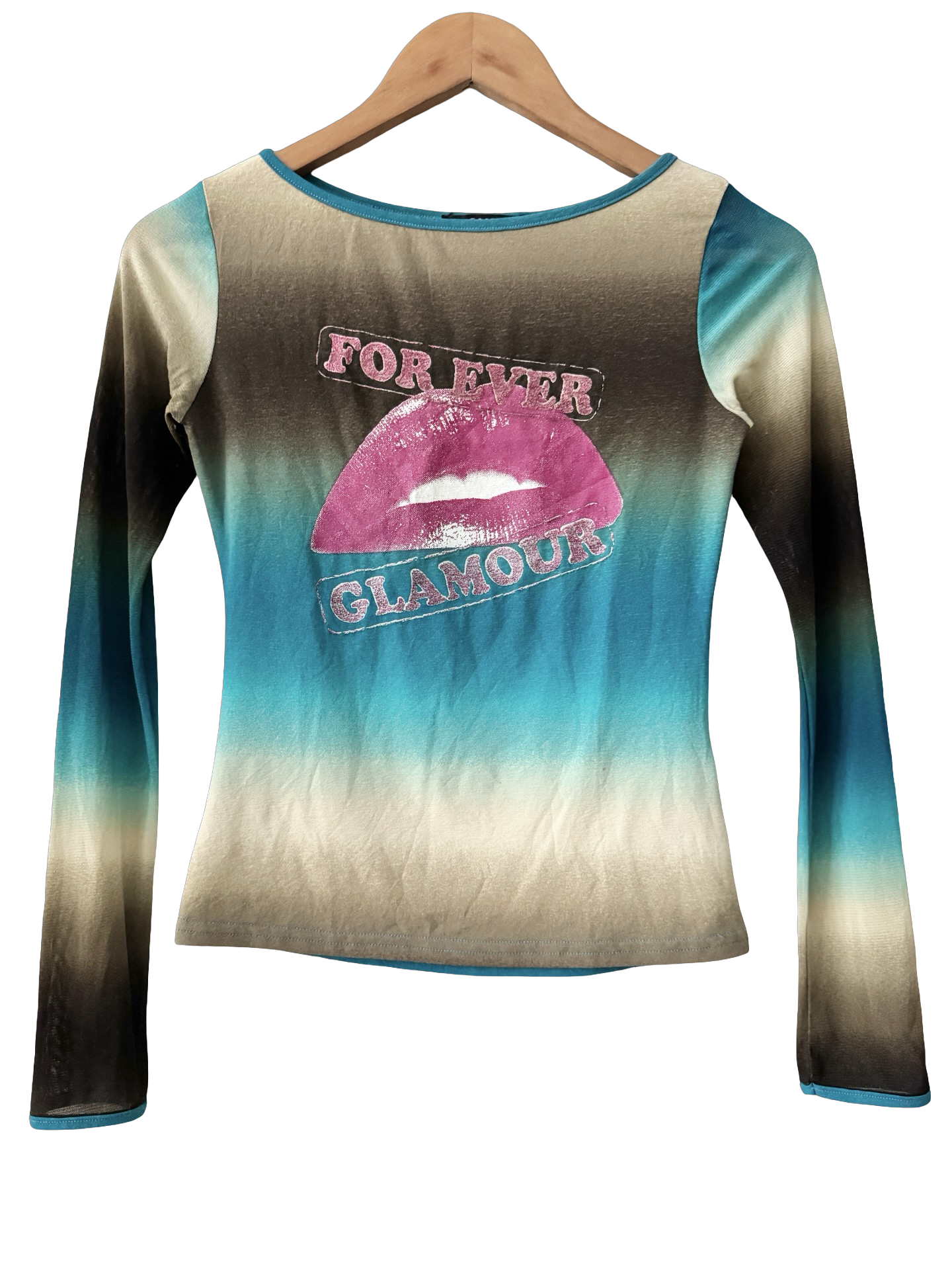 Vintage Y2K Forever Glamour Graphic Top (S/M)
